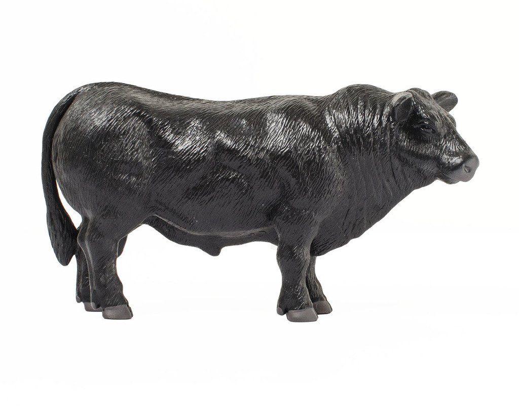 Little Buster Toys Angus Bull - Realistic 1/16 Scale Black Angus Bull Farm Animal Figure for Kids, Collectors & Farm Diorama Scenes