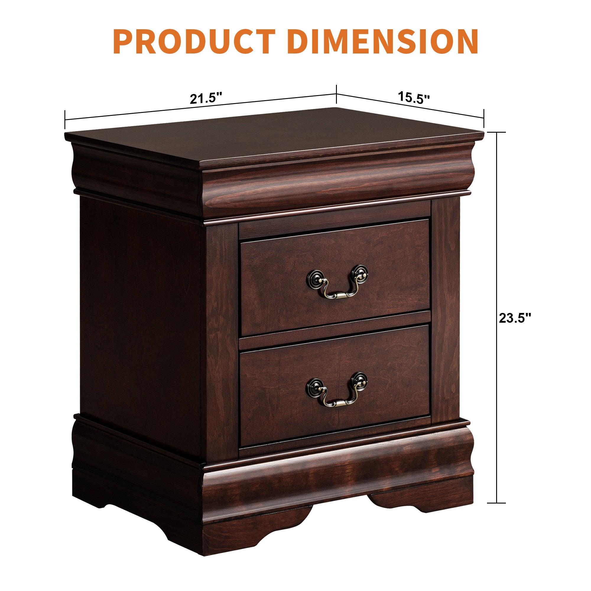 Louis Philippe Night Stand by Furniture of America - Elegant Bedside Table for Bedroom Decor, Storage & Organization