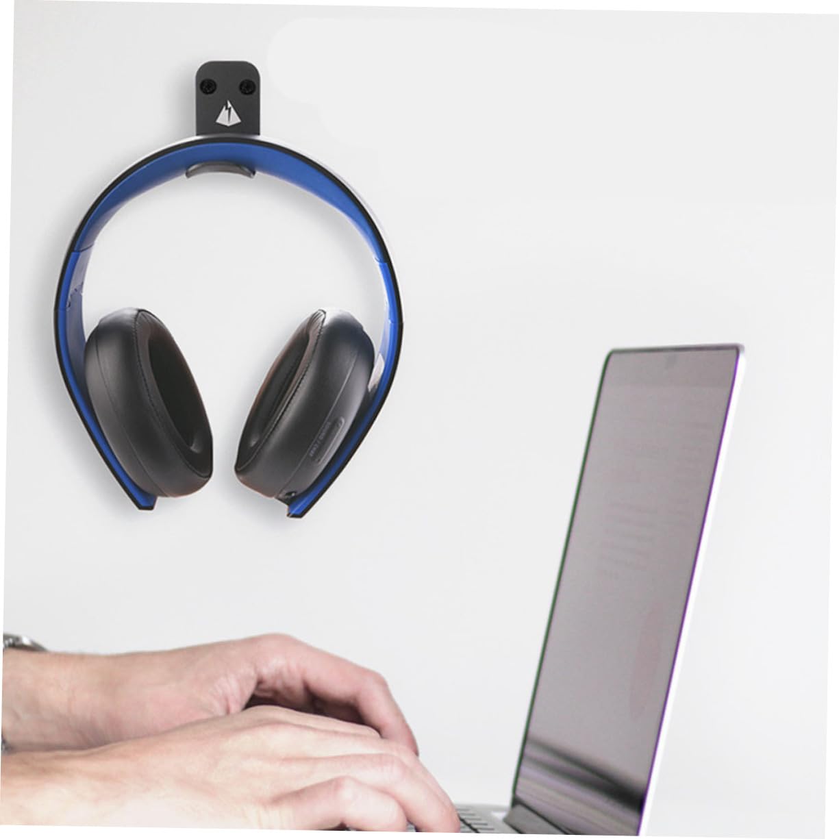 Angoily Headphone Hook - Wall Mounted Handbag & Headset Hanger - Space Saving Organizer for Home, Office & Travel - Black