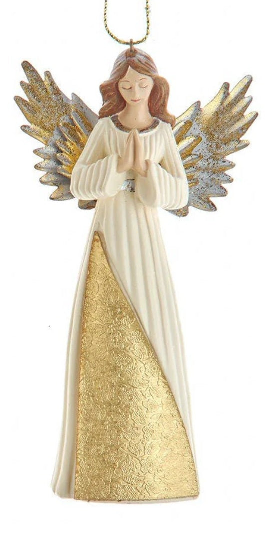 5.3 Inch Gold Angel Ornament - Elegant Christmas Tree Decor, Holiday Home Decoration, Gift for Family & Friends - Perfect for Christmas, Weddings, and Special Occasions