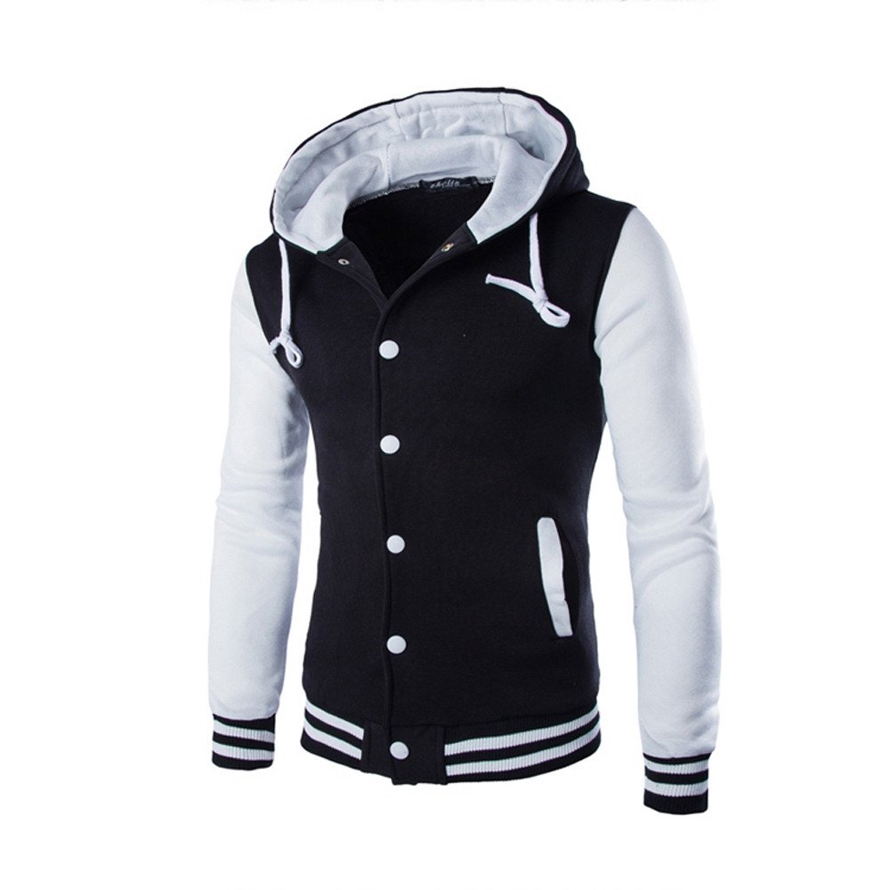 FORUU Men's Fashion Patchwork Zipper Jacket - Long Sleeve Sportswear Coat for Autumn Winter | Casual Outerwear for Daily Wear, Street Style & Outdoor Activities