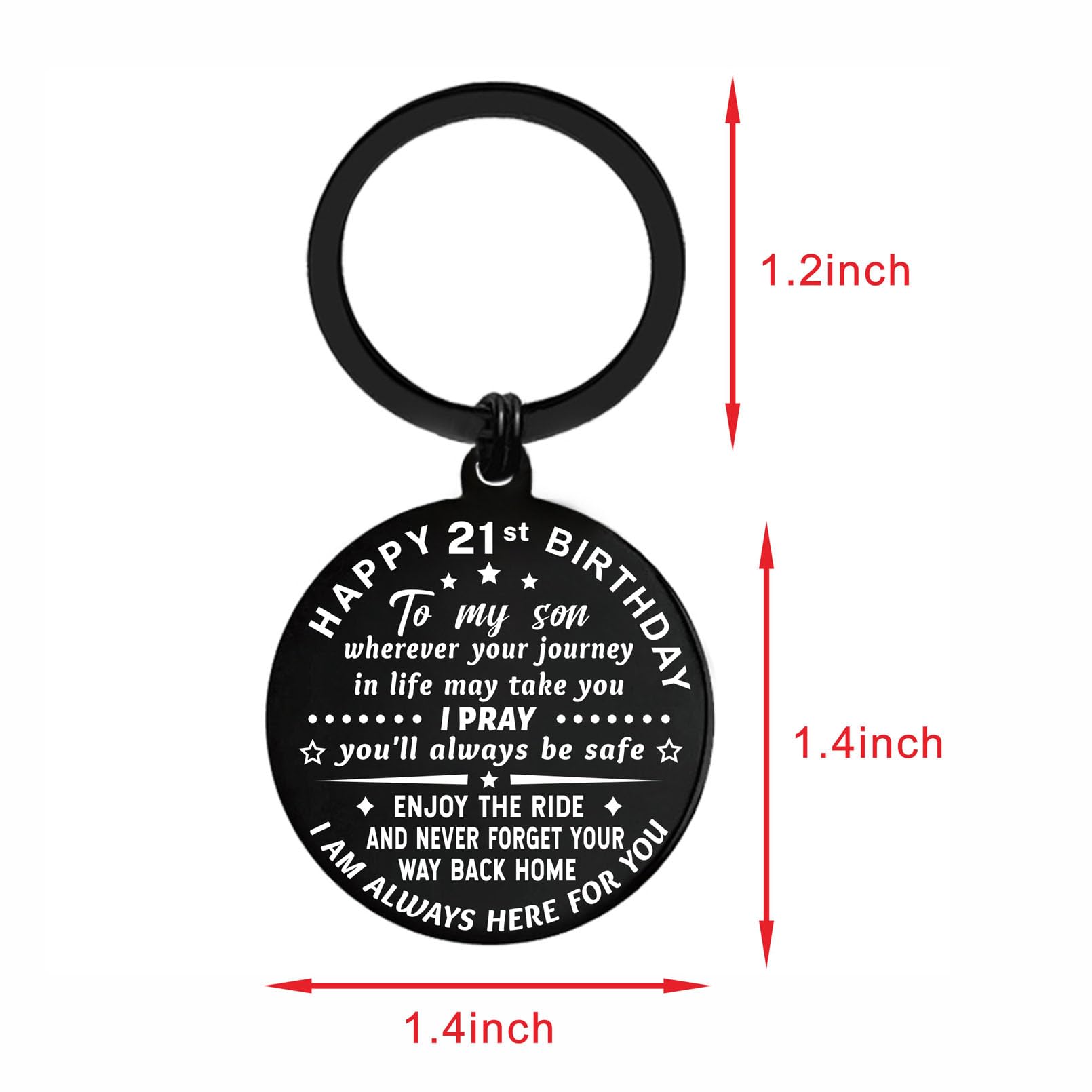 ENGZHI 21st Birthday Gifts for Men - Metal Keychain for Son, Grandson & Young Adults | Unique 21 Year Old Boy Birthday Present | Perfect for Graduation, College Dorm & Coming of Age Celebrations