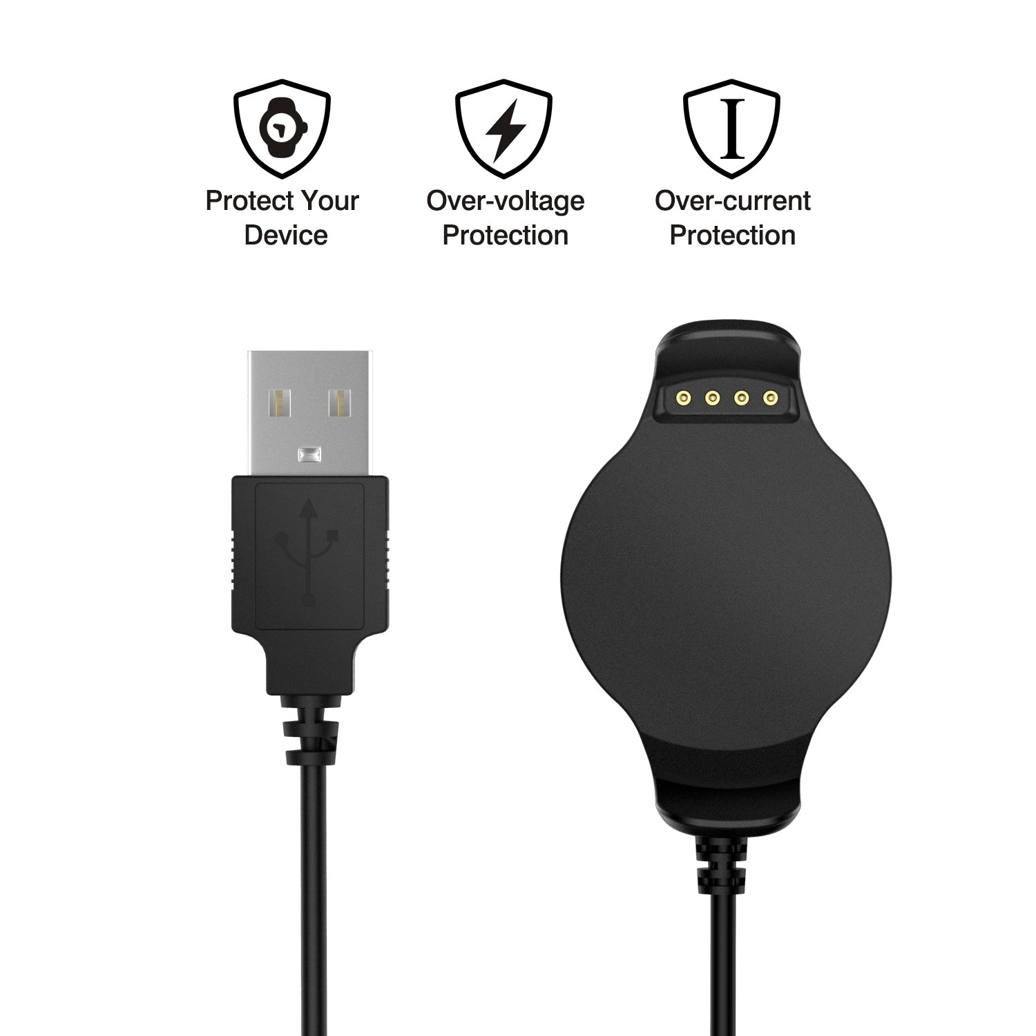 MoKo USB Charger Dock for Garmin Forerunner 620 - Sync & Charge Cradle with 1M Cable - Compatible with Forerunner 620 Smartwatch (Black) - Perfect for Workouts, Running & Fitness Tracking
