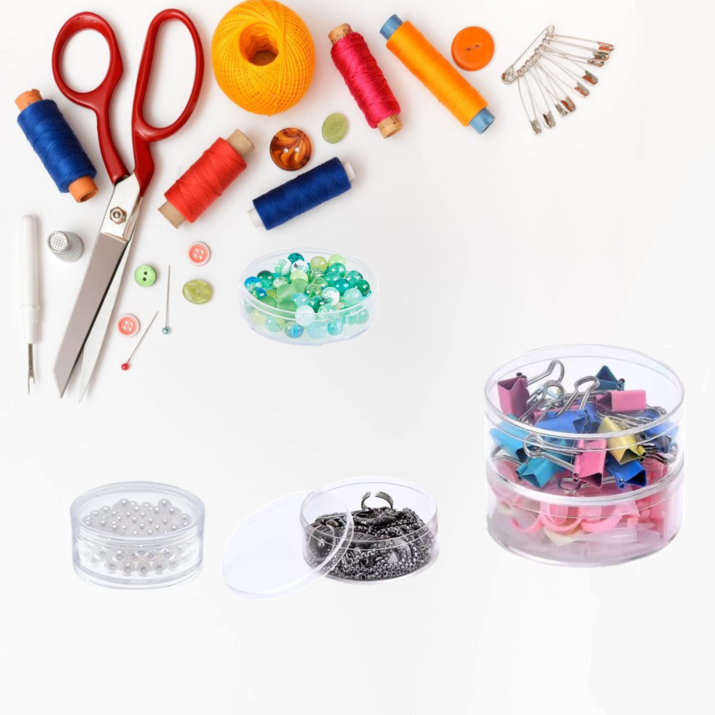 12 Pack Clear Acrylic Round Boxes with Lids - Small Candy Cookie Storage Containers for Easter, Baby Shower Party Favors & Gift Packaging (Great for Sweets, Crafts, Jewelry Display & Party Decorations)