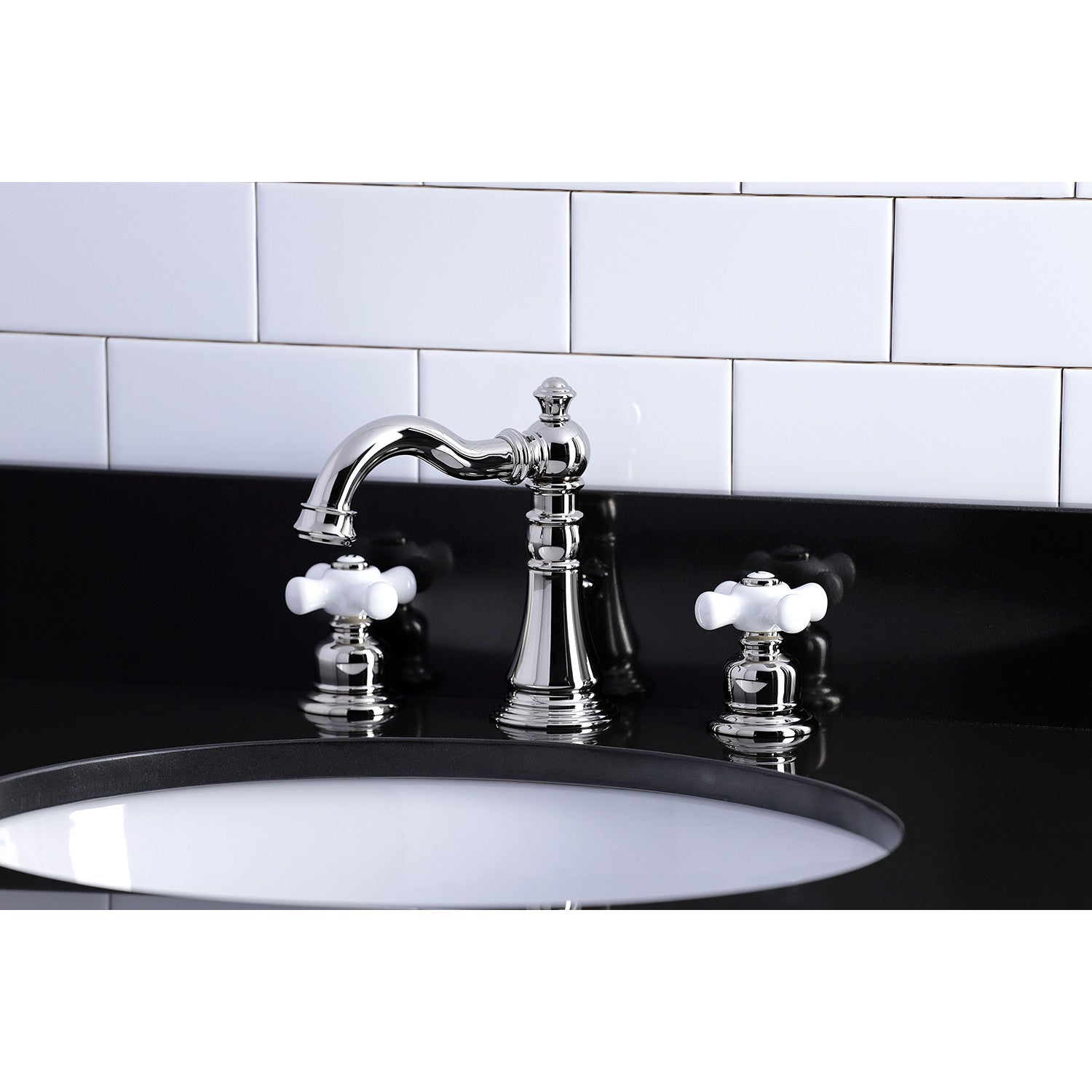 American Classic FSC1979PX 3-Hole Widespread Bathroom Faucet with Brass Pop-Up Drain - Two Handle Deck Mount in Polished Nickel - Perfect for Modern Bathroom Vanities and Sink Upgrades