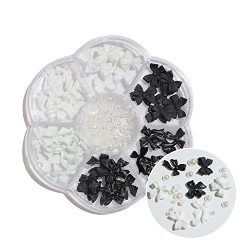 03 Black White Bow Pearl Beads