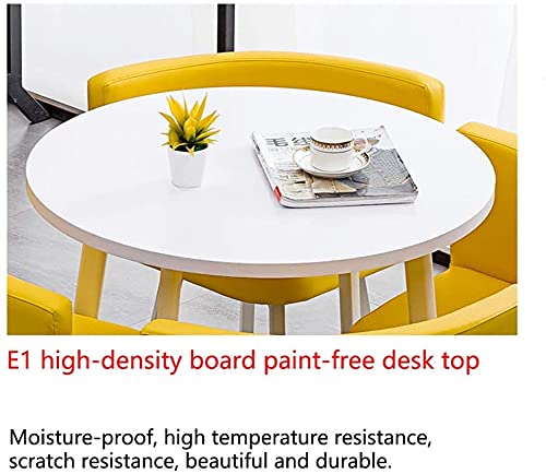 Premium PU Leather Dining Table Set - 1 Table & 4 Chairs for Office, Business, Hotel Lobby, Restaurant & Home Use | Elegant Red/Yellow Options | Perfect for Meetings, Dining & Commercial Spaces
