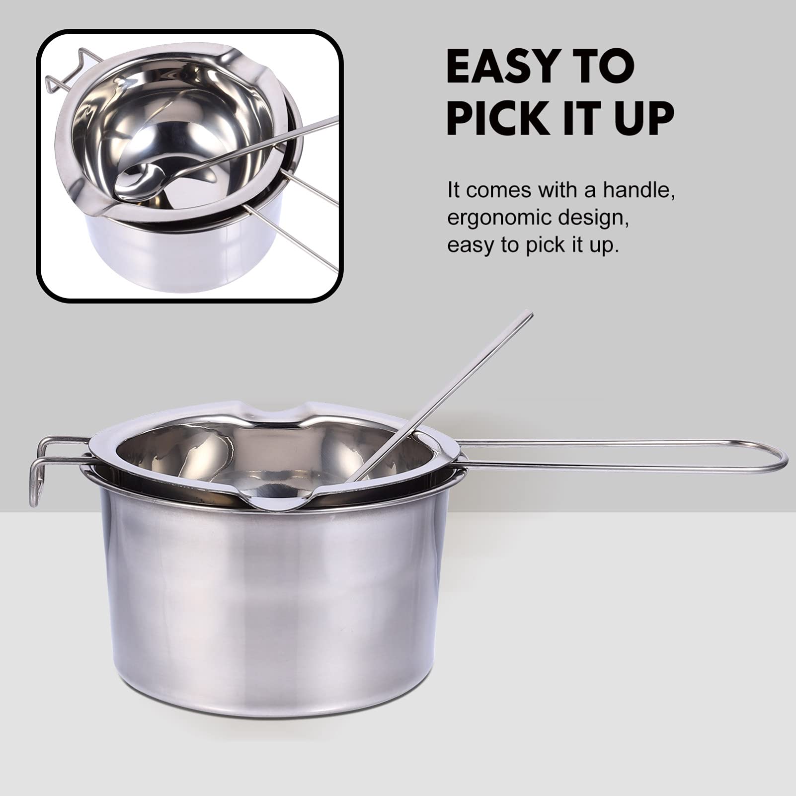 Hemoton 1 Set Lightweight Camping Cookware - Portable Stainless Steel Pot, Milk Pan & Cooking Tools for Hiking, Backpacking, Picnic & Outdoor Adventures - Perfect for Campfire Cooking, RV Trips & Emergency Preparedness