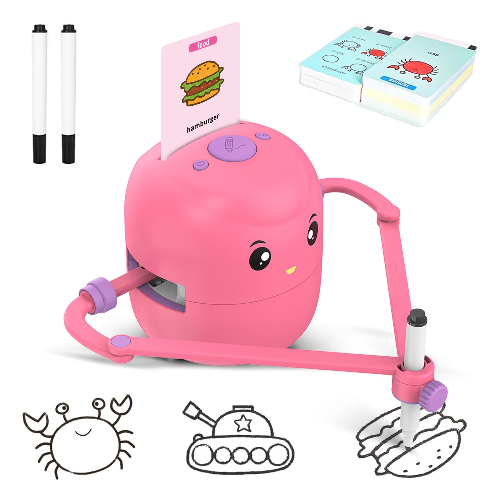 Interactive Educational Drawing Robot for Kids - STEM Learning Toy with 100 Word Cards & Voice Interaction | Perfect for Ages 5+ | Ideal for Home Schooling, Classroom Activities & Creative Playtime