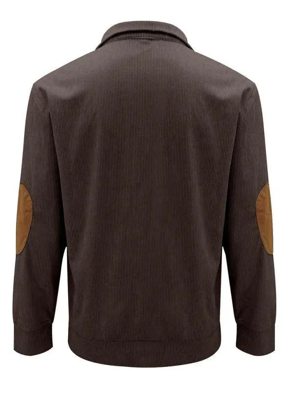 Men's Stand Collar Corduroy Sweatshirt - Comfortable Casual Pullover for Fall & Winter - Perfect for Outdoor Activities, Work and Daily Wear