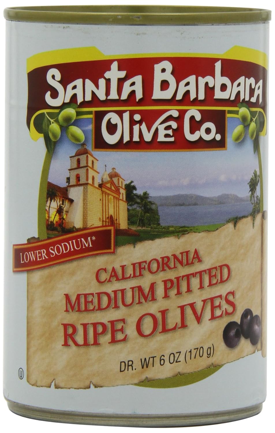 Santa Barbara Black Medium Pitted Olives - 12 Pack (6 Oz Each) | Premium California Olives for Salads, Charcuterie Boards & Mediterranean Recipes