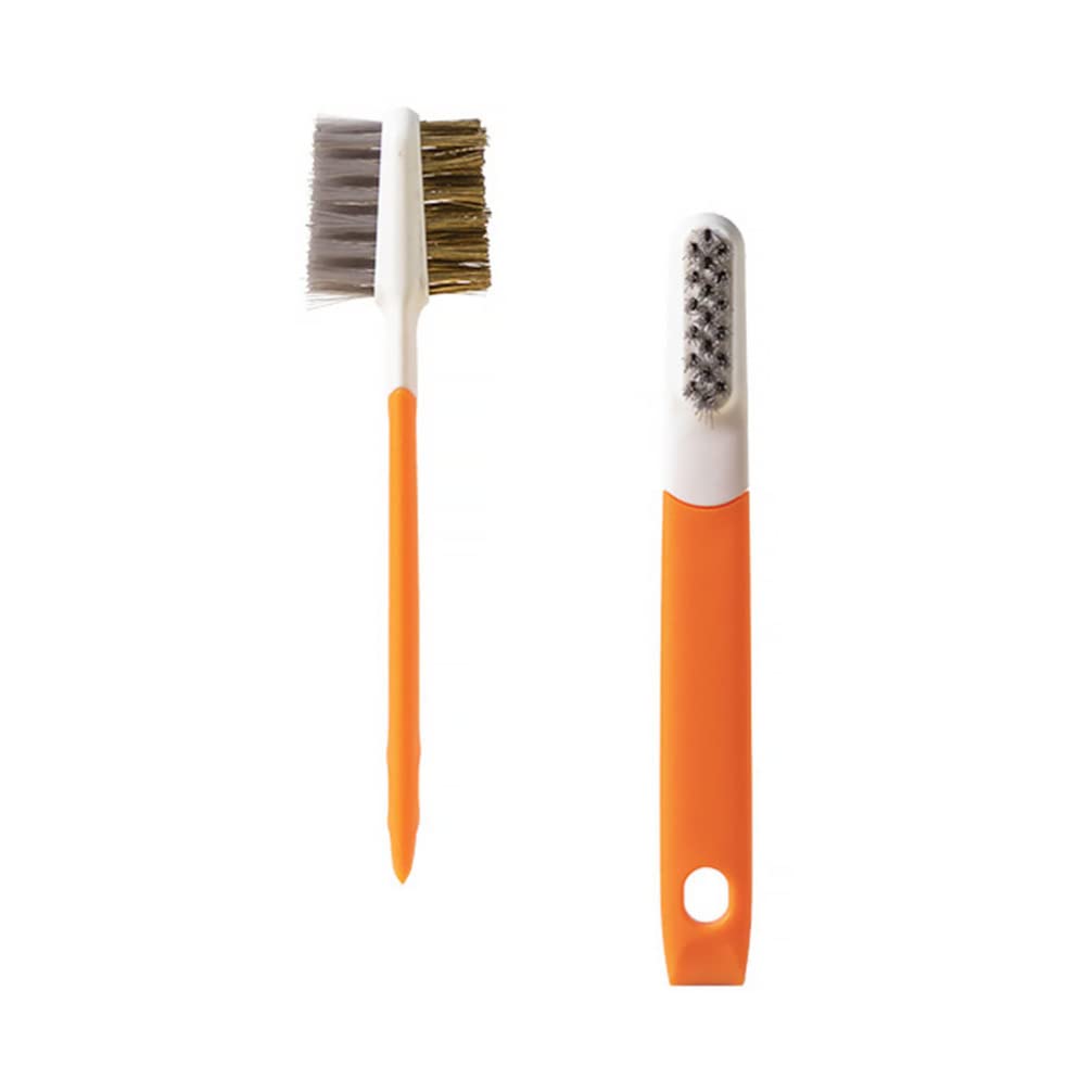 Hemoton 2-Pack Metal Cleaner Scrub Brushes - Heavy Duty Kitchen Cleaning Brush for Gas Stove, Cooktop, Range Hood - Removes Grease, Grime & Rust - Orange Scraper Brush for Tough Stains (Perfect for BBQ Grills, Oven Racks & Burnt Pans)