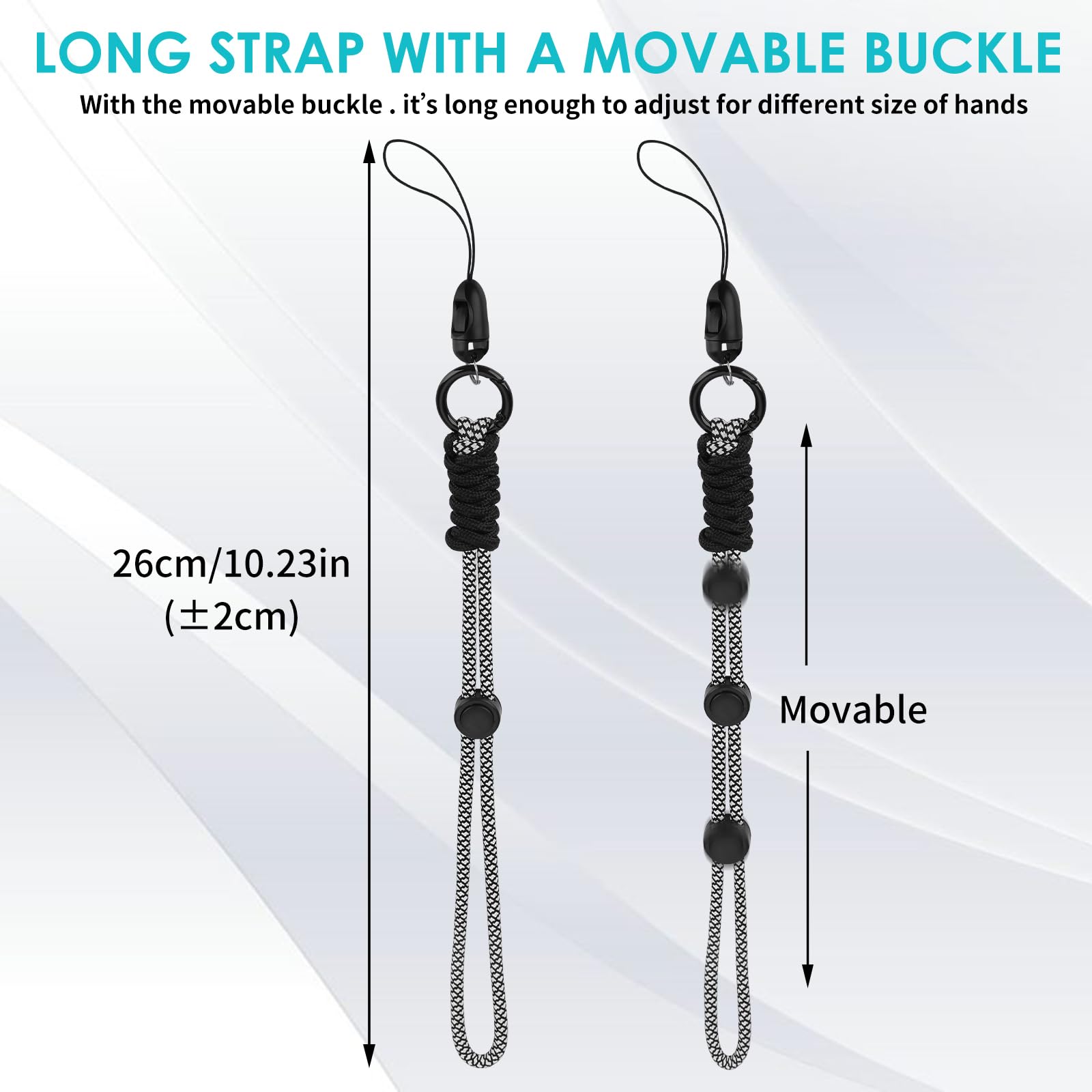 3pcs Adjustable Nylon Wrist Lanyards for Phone, Camera & Keys