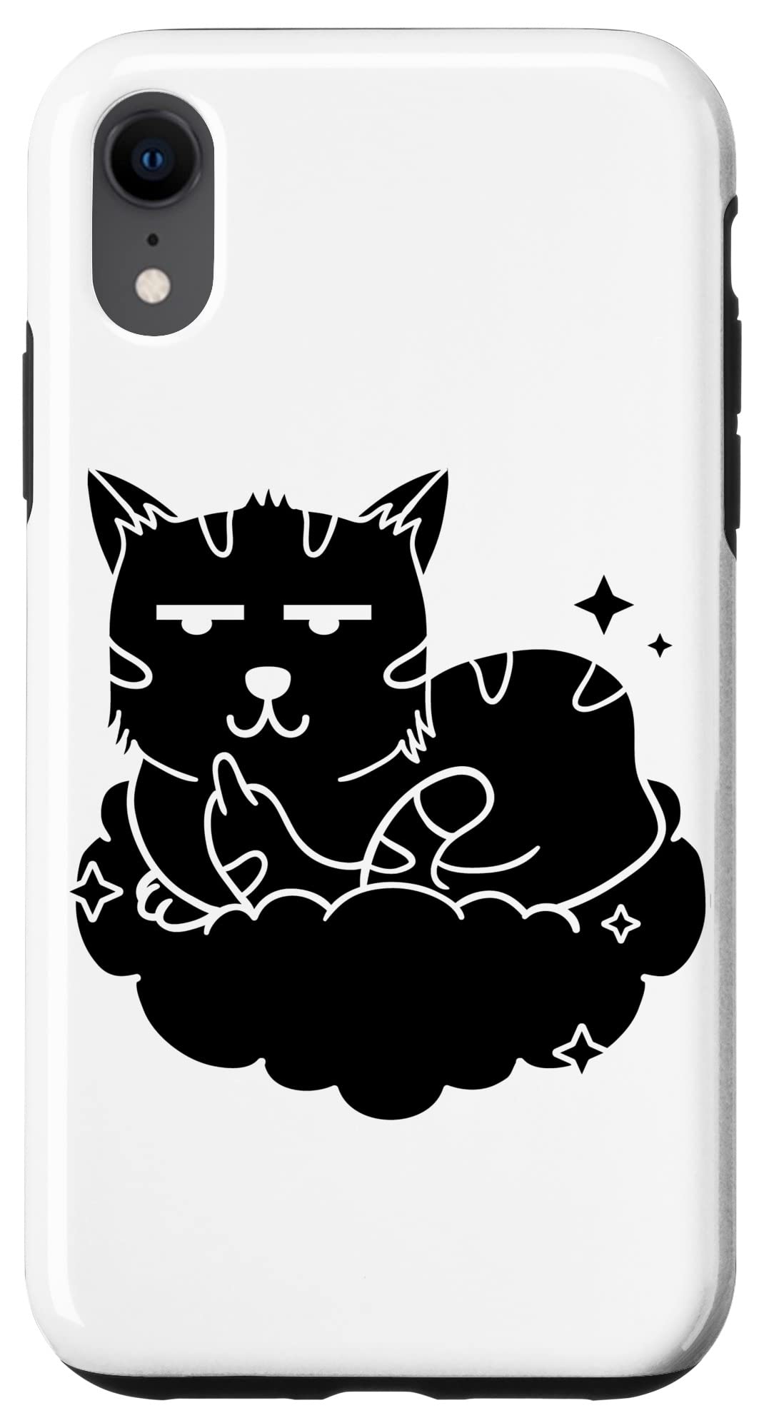 iPhone XR Cat Finger Case - Funny Cat Flipping Off Phone Cover for iPhone XR - Perfect for Cat Lovers, Prank Gifts & Humorous Daily Use