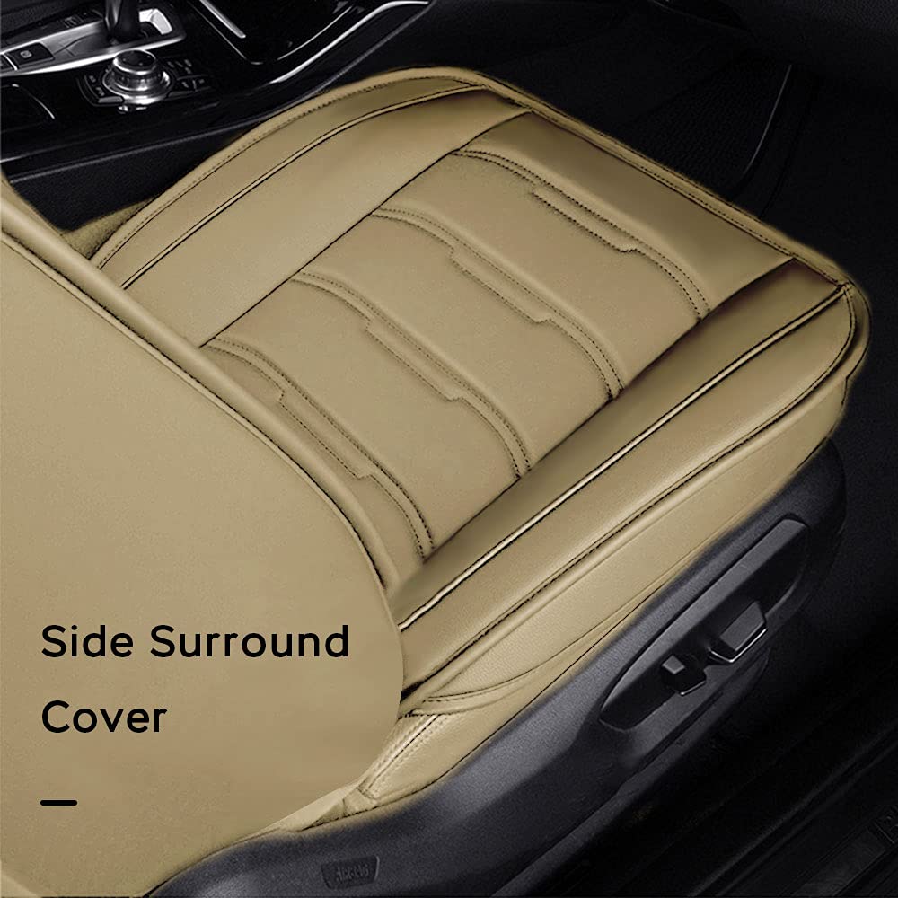 Premium Front & Rear Seat Covers for Chevrolet Camaro 1999-2021 - Luxury PU Leather Car Seat Protectors - Comfortable & Durable Beige Interior Accessories - Perfect for Daily Driving, Road Trips & Car Shows