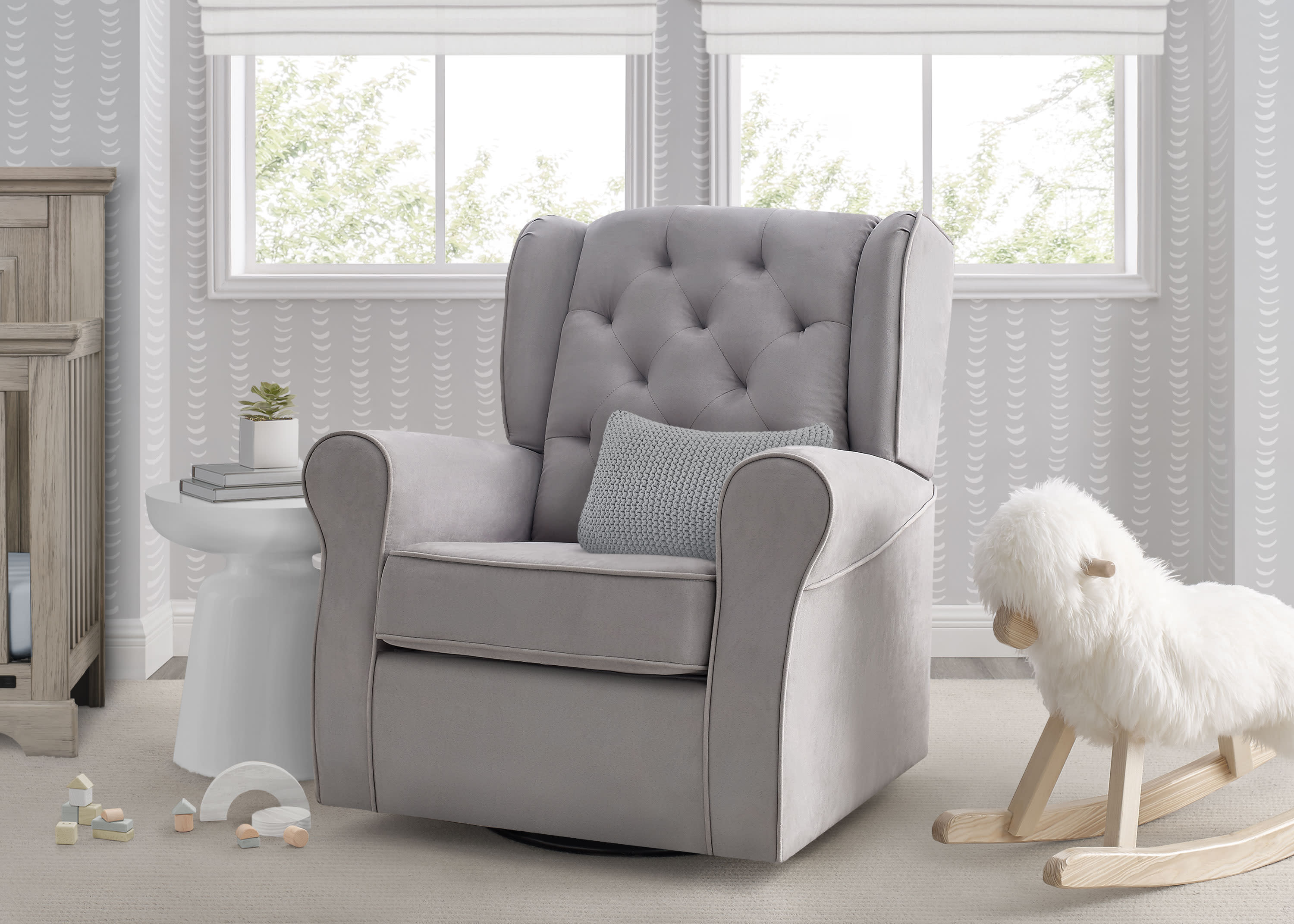 Emerson Nursery Glider Swivel Rocker Chair - Comfortable Baby Rocking Chair for Nursing, Feeding & Bonding - Perfect for Nursery, Bedroom & Breastfeeding Room
