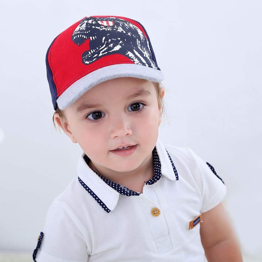 Julerwoo Adjustable Kids Baseball Cap - Dinosaur & Shark Design Sun Hat for Boys & Girls - Perfect for Outdoor Play, Beach, and Park Adventures