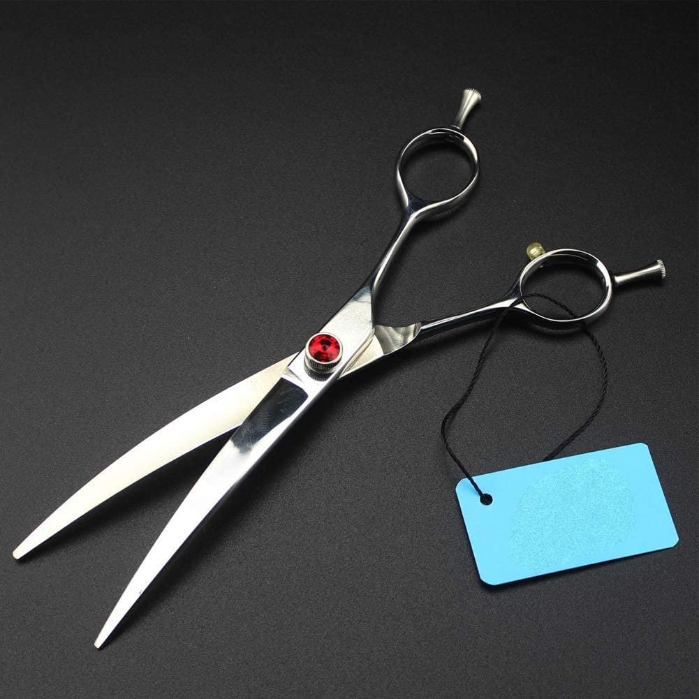 4 Packs Professional Pet Grooming Scissors Set - 7.0 Inch Straight & Curved Hair Cutting Shears for Dogs & Cats | Perfect for Home Grooming, Trimming, and Styling