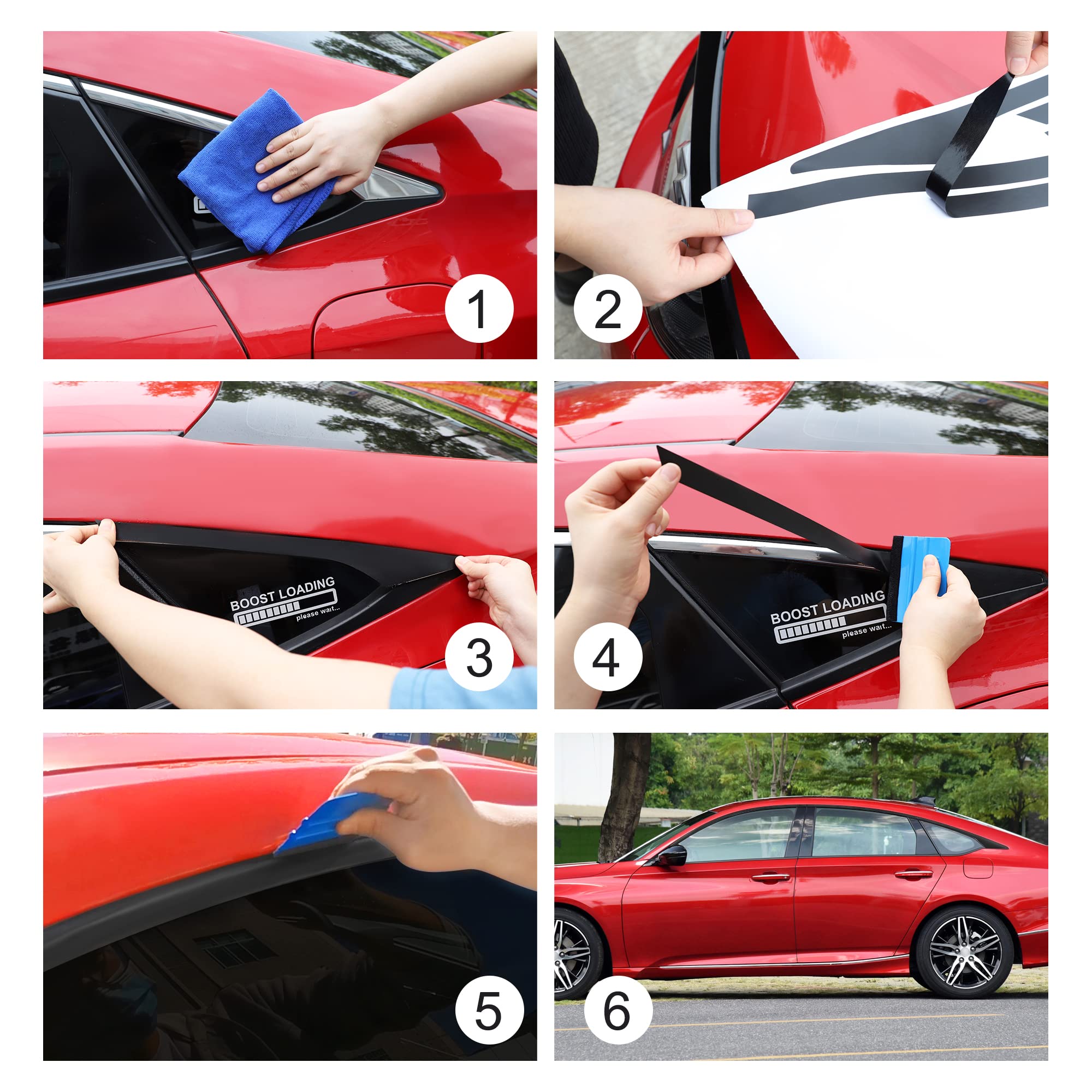 Honda Accord Sedan 2018-2022 Car Window Edge Vinyl Stickers - Glossy Black Auto Window Cover Strip Trim Accessories for Style & Protection - Perfect for Customization, UV Protection, and Enhanced Vehicle Appearance