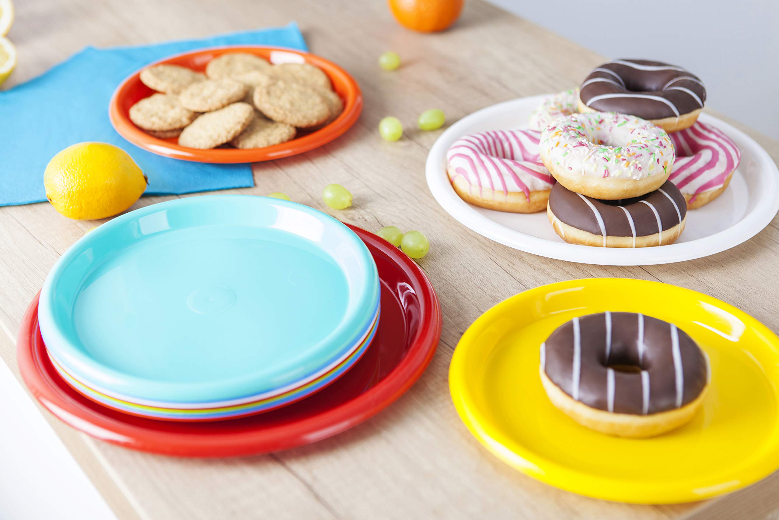 Eco-Friendly Reusable Plastic Plates - Small 6.5 Inch Green Plates, 12 Pack for Parties, Picnics & Outdoor Dining | Durable & Dishwasher Safe | Mintra Home Tableware