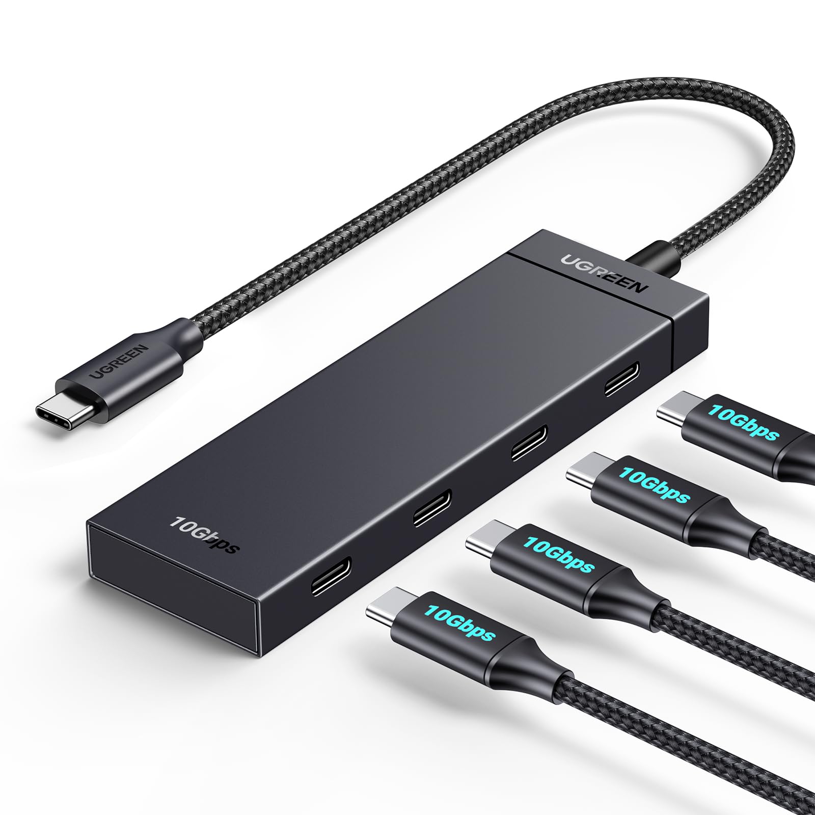 UGREEN 10Gbps USB C Hub with 4 Ports - USB C Splitter & Multiport Adapter for MacBook Pro/Air, iPad Pro/Mini 6, iPhone 15 - High-Speed USB 3.2 Gen 2 Data Transfer - Plug & Play - Perfect for Home Office, Travel & Multi-Device Charging