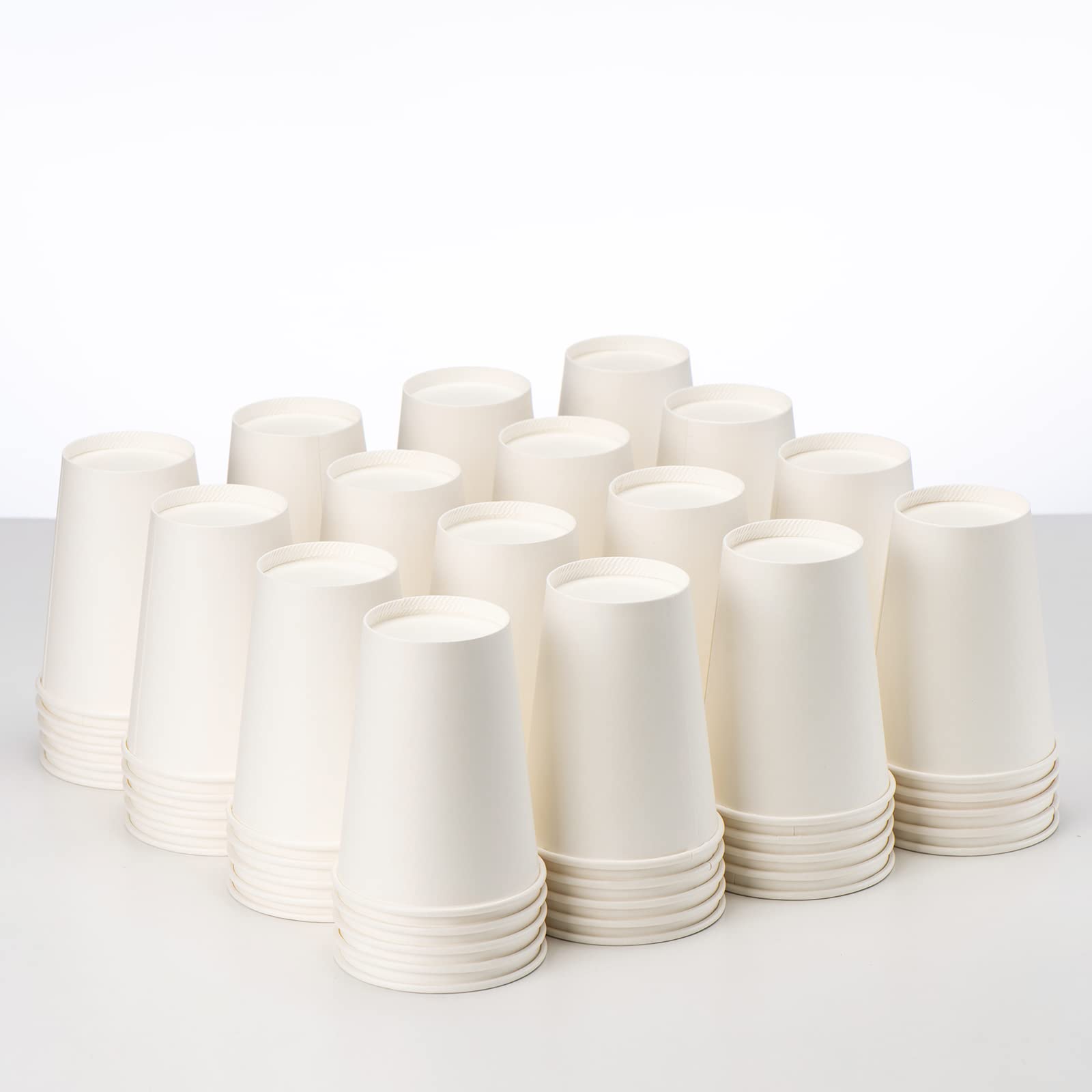 YEEHAW 12 oz 500 Pack Disposable Paper Coffee Cups - Bulk White Hot Drink Cups for Coffee, Tea, Hot Chocolate & Juice - Leak-Proof & Eco-Friendly - Perfect for Cafes, Offices, Parties & Home Use