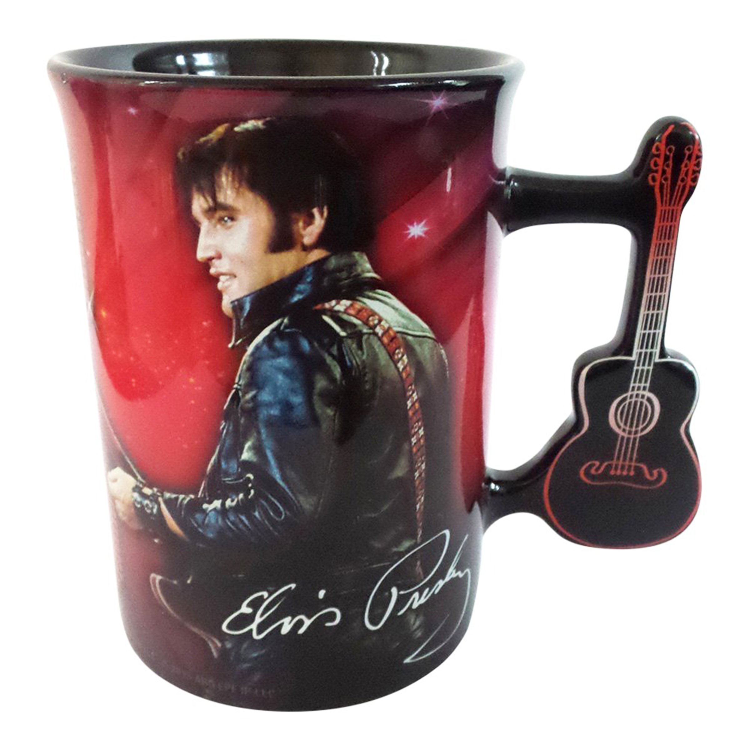 Elvis Presley 68' Comeback Collectible Coffee Mug – 16 oz Ceramic Cup with Unique Guitar Handle, Officially Licensed Gift for Elvis Fans – Perfect for Home, Office & Music Lovers