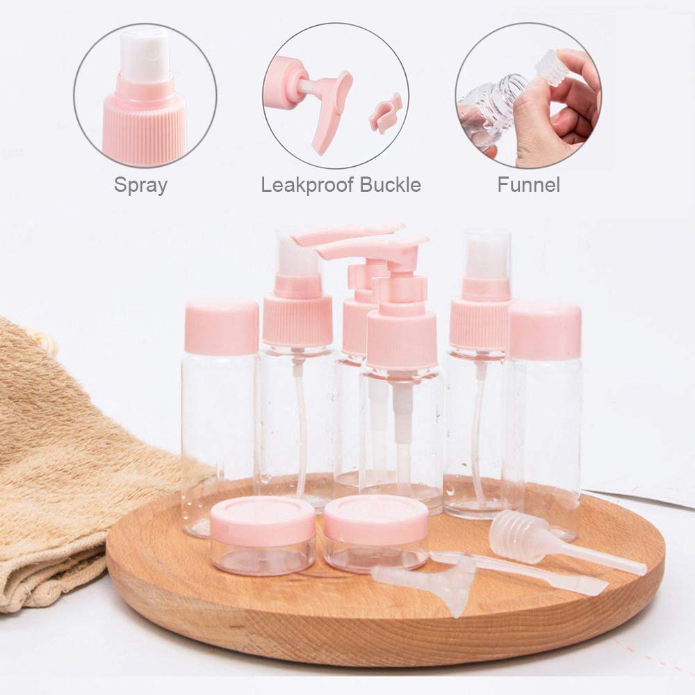 JB Export Portable Travel Cosmetic Bottles - Leak-Proof Plastic Squeeze Spray Bottles for Makeup, Toiletries & Liquid Storage | Perfect for Travel, Gym & Daily Organizing