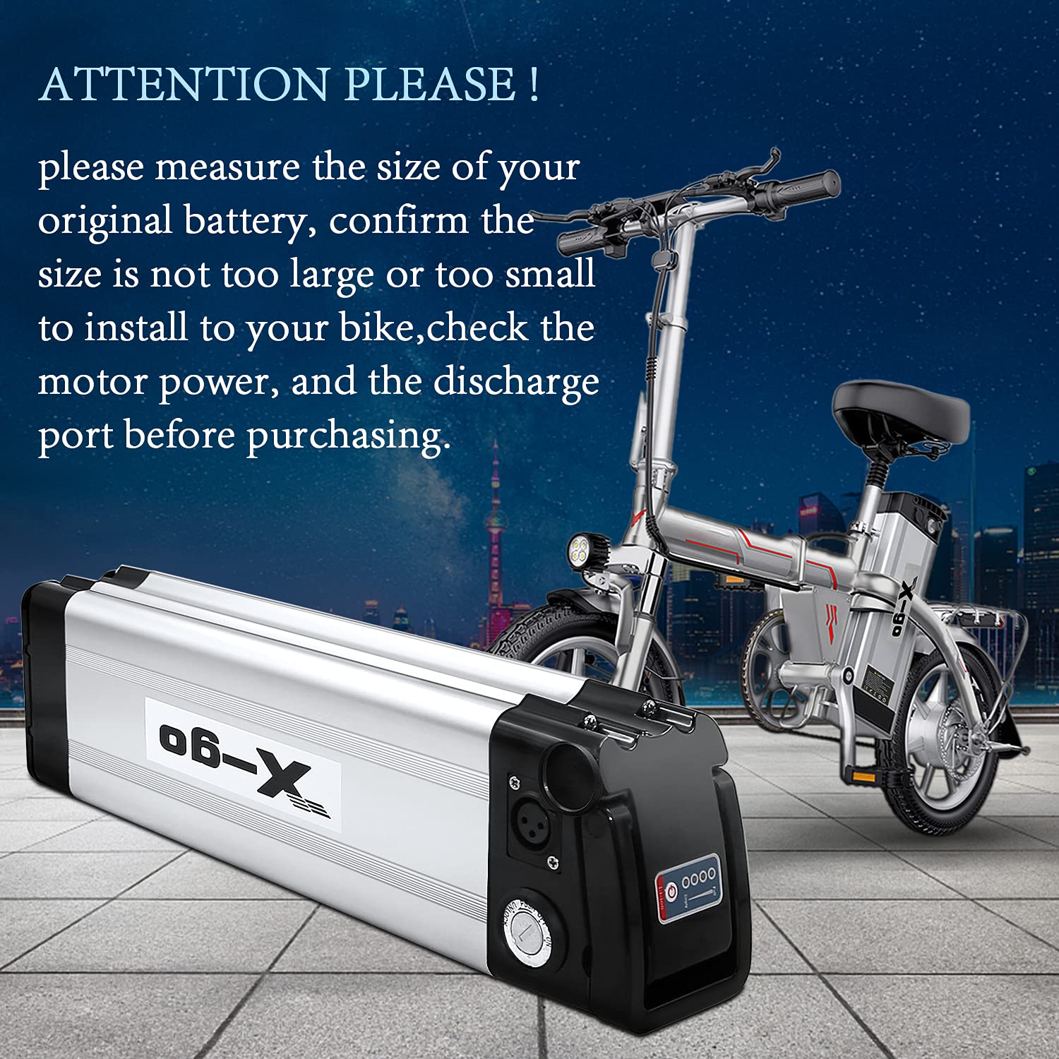 48V 13AH Lithium Li-ion Ebike Battery Pack with Charger & Safety Lock - Compatible with 350W 500W 750W Electric Bicycles - Perfect for Commuting, Mountain Biking & Long-Distance Rides