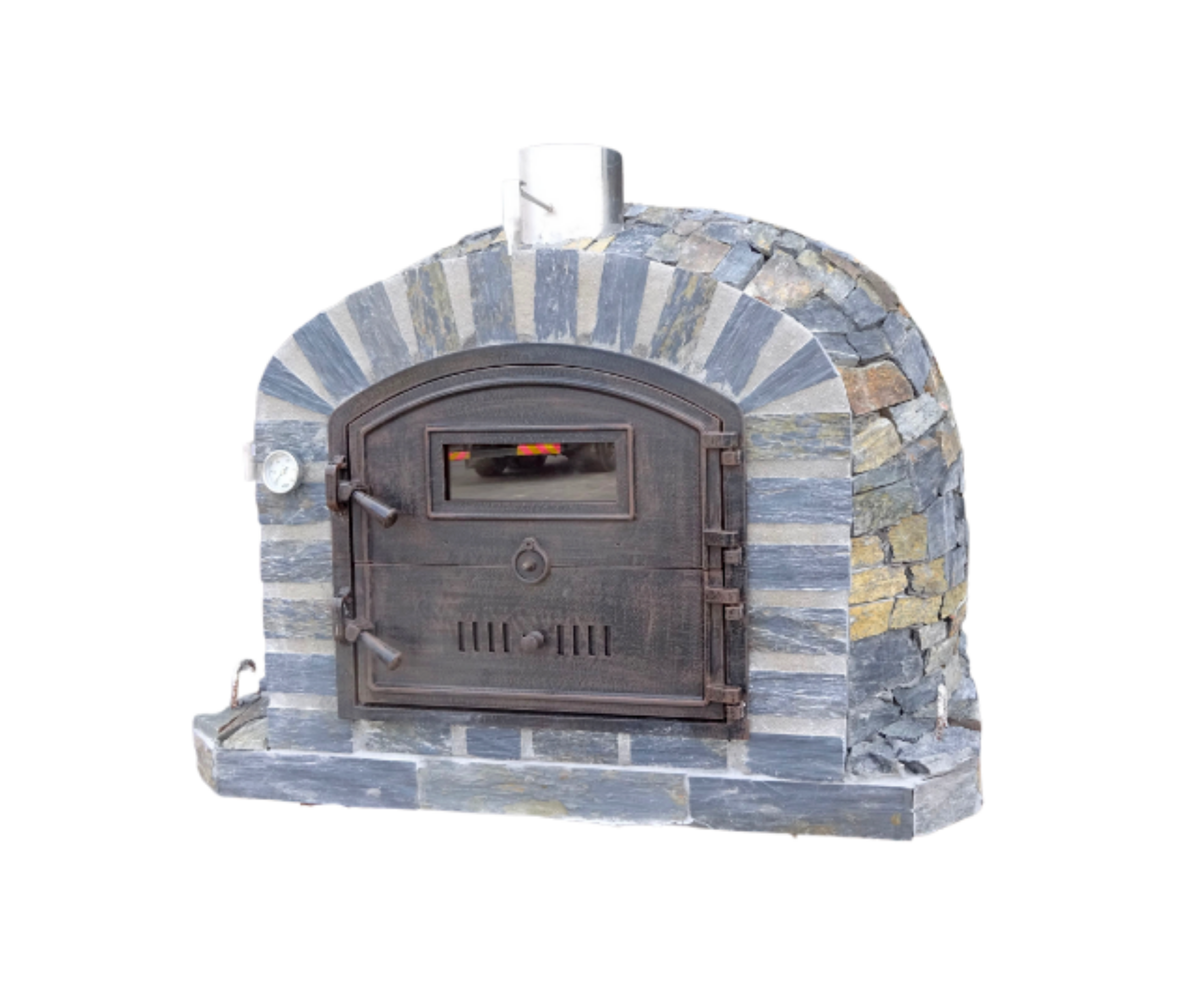 Premium LISBOA STONE FINISH Outdoor Pizza Oven - Authentic Wood Fired Brick Oven for Backyard, Patio & Garden - Perfect for Homemade Pizza, Bread & Italian Cooking