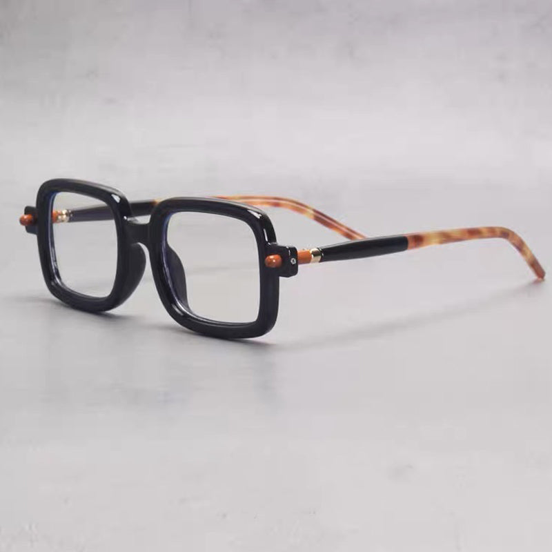 Vintage Black Square Glasses Frame - Retro Eyewear for Men & Women - Perfect for Reading, Fashion, and Daily Use