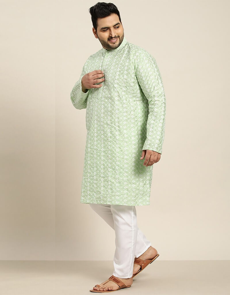 Beryl Green Kurta Silk Blend Pants for Women - Comfortable & Stylish Ethnic Wear for Festivals, Parties, and Casual Outings