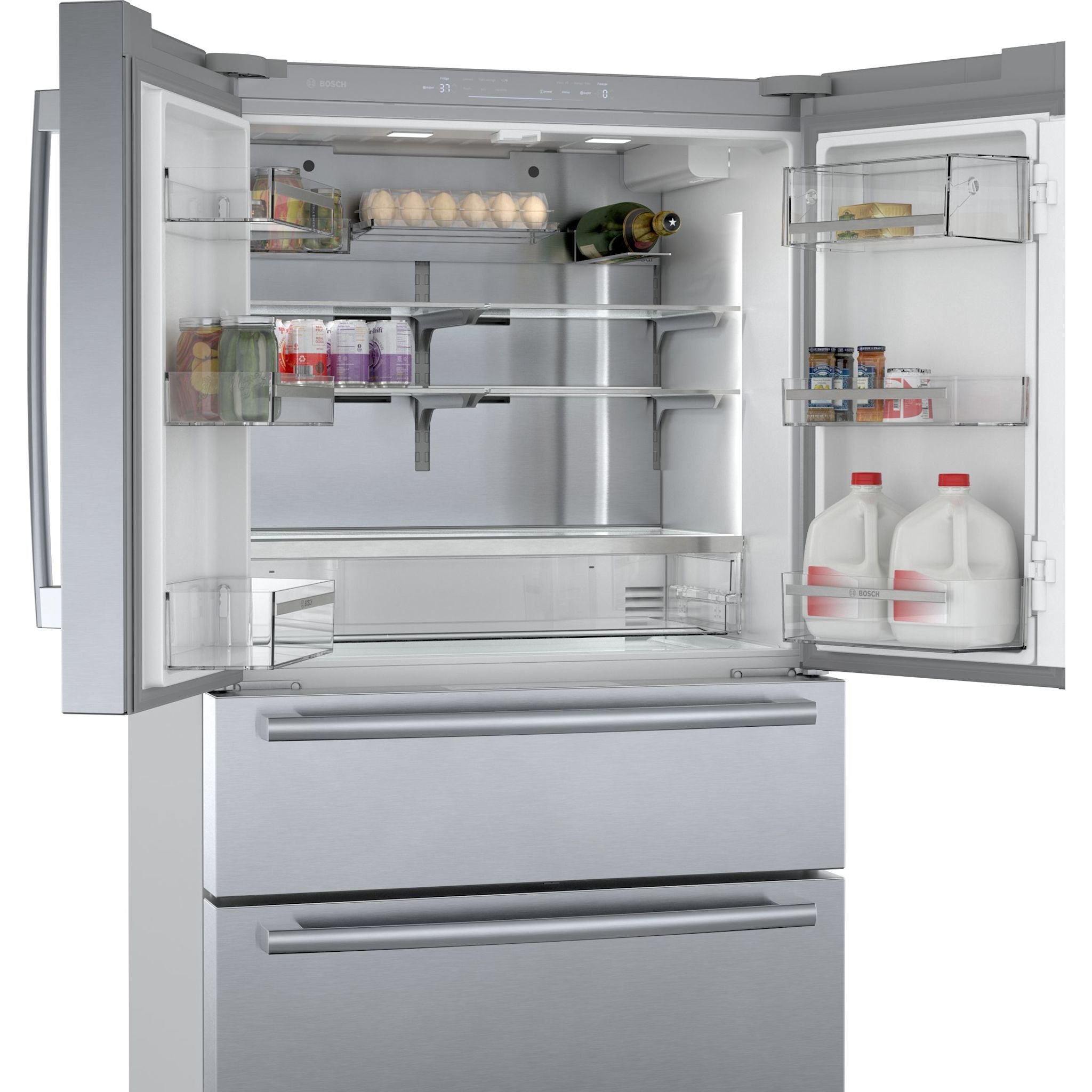Bosch 36 Inch French Door Refrigerator (B36CL80SNS) - Stainless Steel, Counter Depth, Energy Star Rated - Perfect for Modern Kitchens & Open Floor Plans