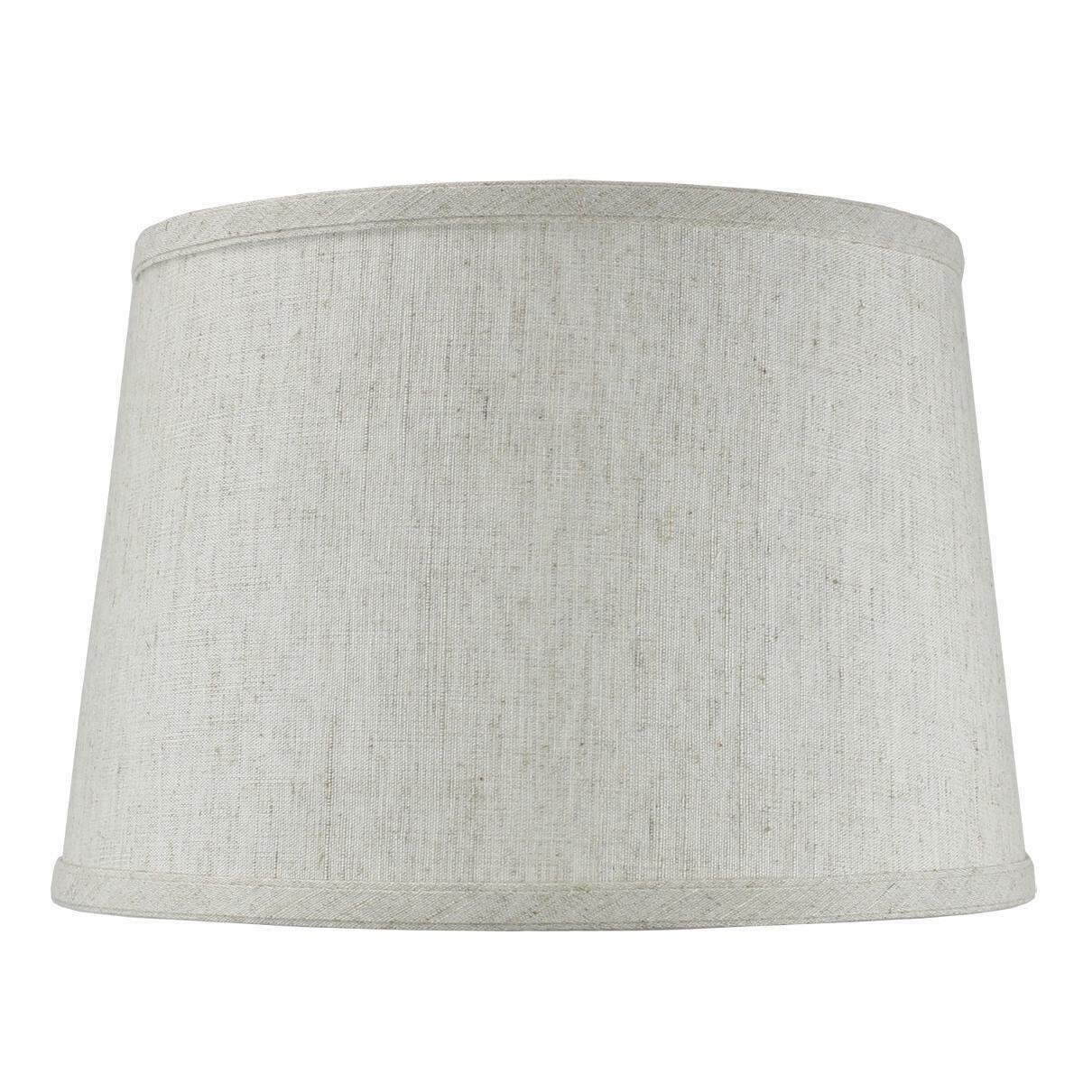 10x12x08 Hardback Shallow Drum Lampshade Textured Oatmeal with Brass Spider Fitter - Medium Off-White Lamp Shade for Table & Desk Lamps - Perfect for Living Room, Bedroom, and Office Lighting Decor