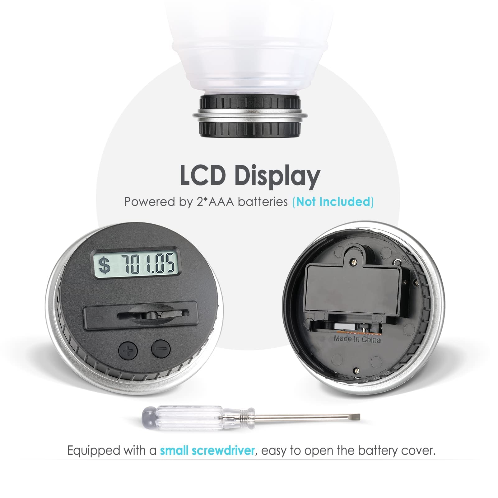 2-Pack Large Digital Piggy Bank with LCD Counter - High Capacity Coin Money Jar for Boys, Girls & Adults - Holds All US Coins - Perfect for Savings, Gifts & Home Decor