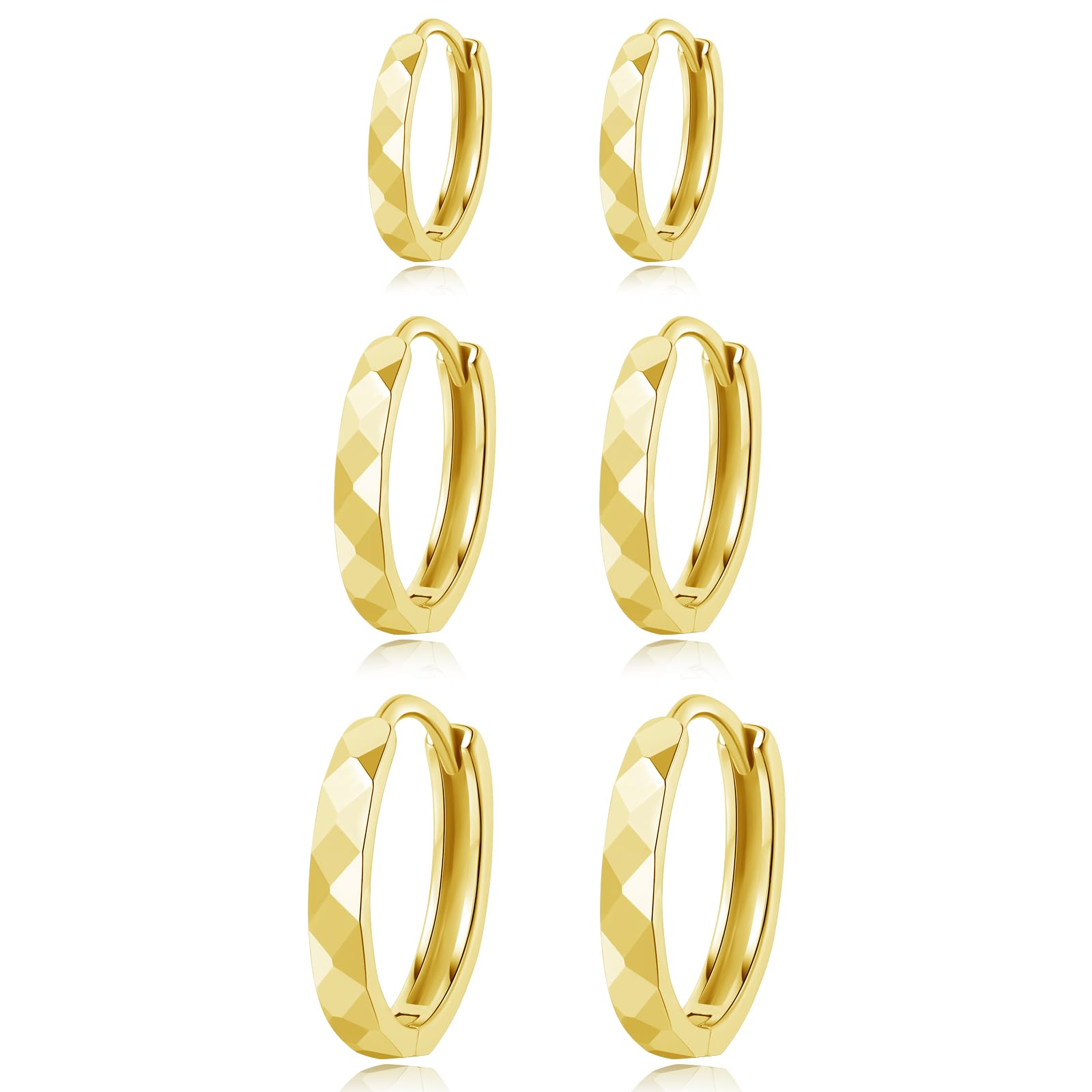 3 Pairs 925 Sterling Silver Hoop Earrings for Women | Hypoallergenic Sleeper & Huggie Earrings Set (9mm, 11mm, 13mm) | Round Silver Hoops for Multiple Piercings | Perfect for Everyday Wear, Parties & Gifts