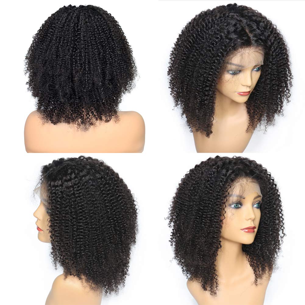 13x6 Glueless Lace Front Wig - Afro Kinky Curly Human Hair Wig with Pre-Plucked Hairline & Undetectable Lace for Black Women | Perfect for Daily Wear, Cosplay, and Special Occasions