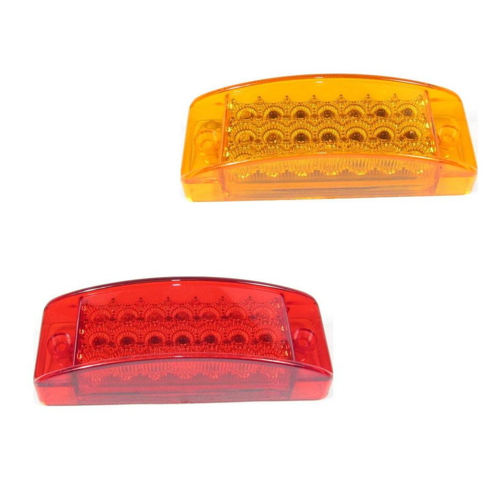 FortPro 5 13/16 x 2 1/16 Inch Ultra-Bright LED Rectangular Marker Light - 20 High-Power LEDs for Trucks, Trailers, Boats & Emergency Vehicles - Durable Waterproof Design for Outdoor & Off-Road Use