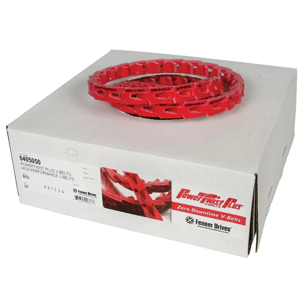 Fenner Power Twist V-Belt 5L 5/8 Inch - Heavy Duty Rubber Drive Belt for Industrial Machinery, HVAC Systems & Power Tools
