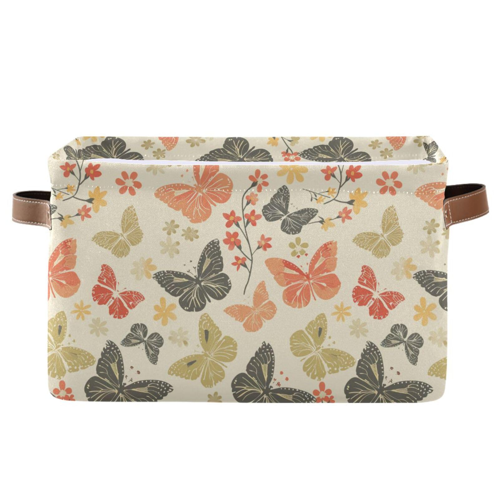 Collapsible Waterproof Storage Baskets with Sturdy Handle - 5 Gallon Butterfly Pantry Organizer for Kitchen, Dorm, Laundry & Home Organization