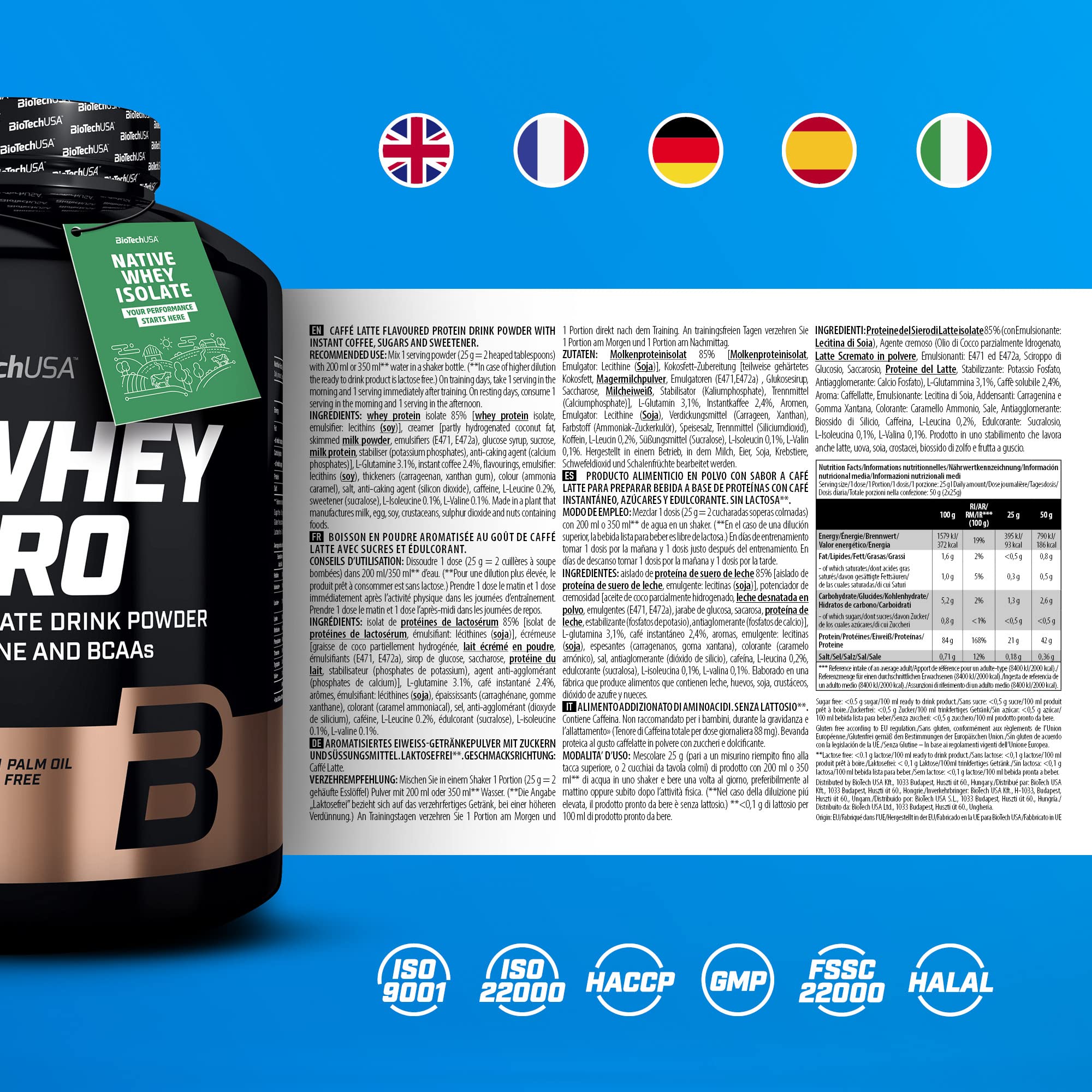 BioTechUSA Iso Whey Zero 2.27kg (5lbs) Premium Protein Powder - Low Carb, Lactose Free Whey Isolate for Muscle Recovery & Growth - Perfect for Post-Workout, Weight Loss & Fitness Enthusiasts