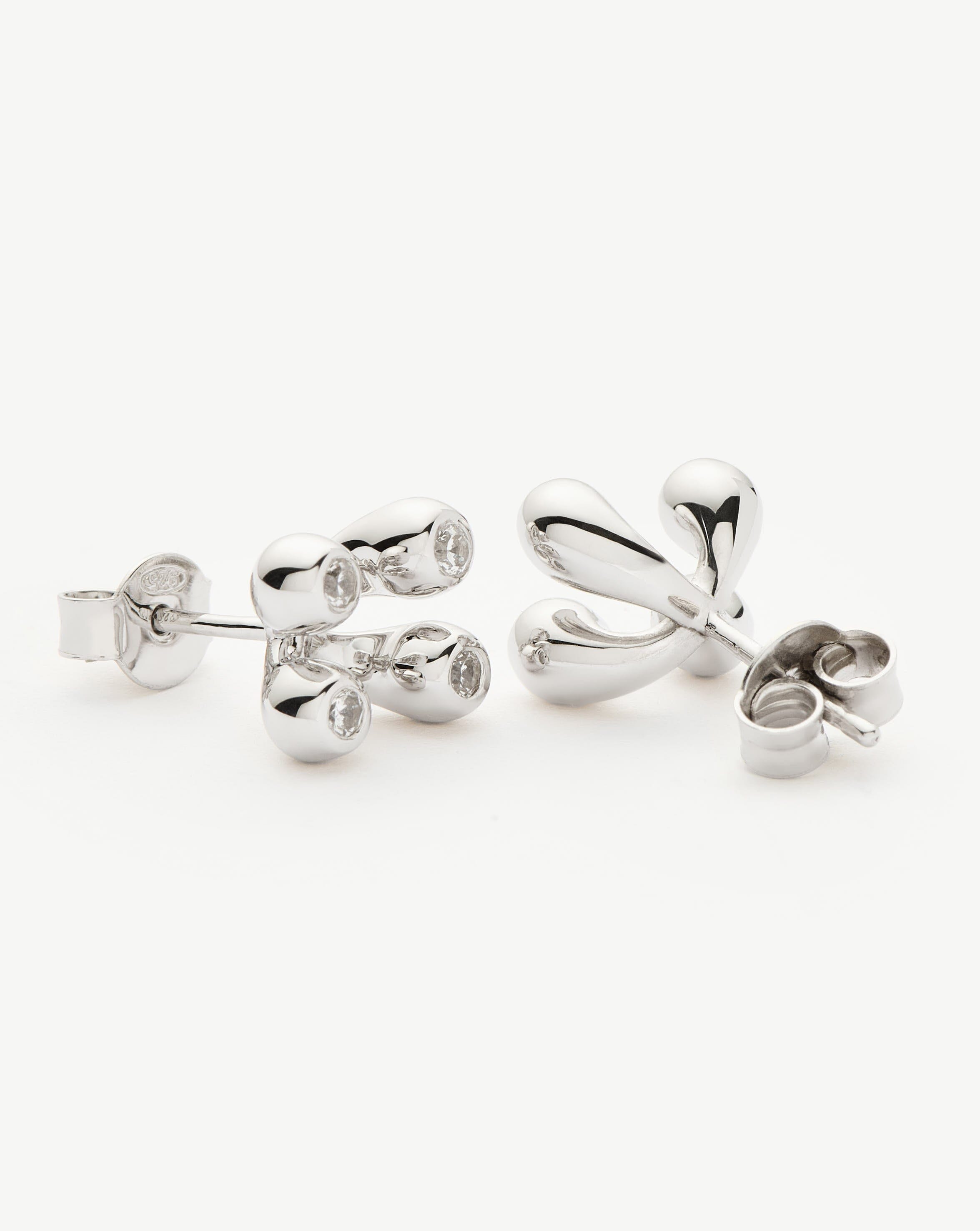 Sterling Silver Atom Stud Earrings - Minimalist Science Jewelry for Women, Perfect for Everyday Wear & Gifts