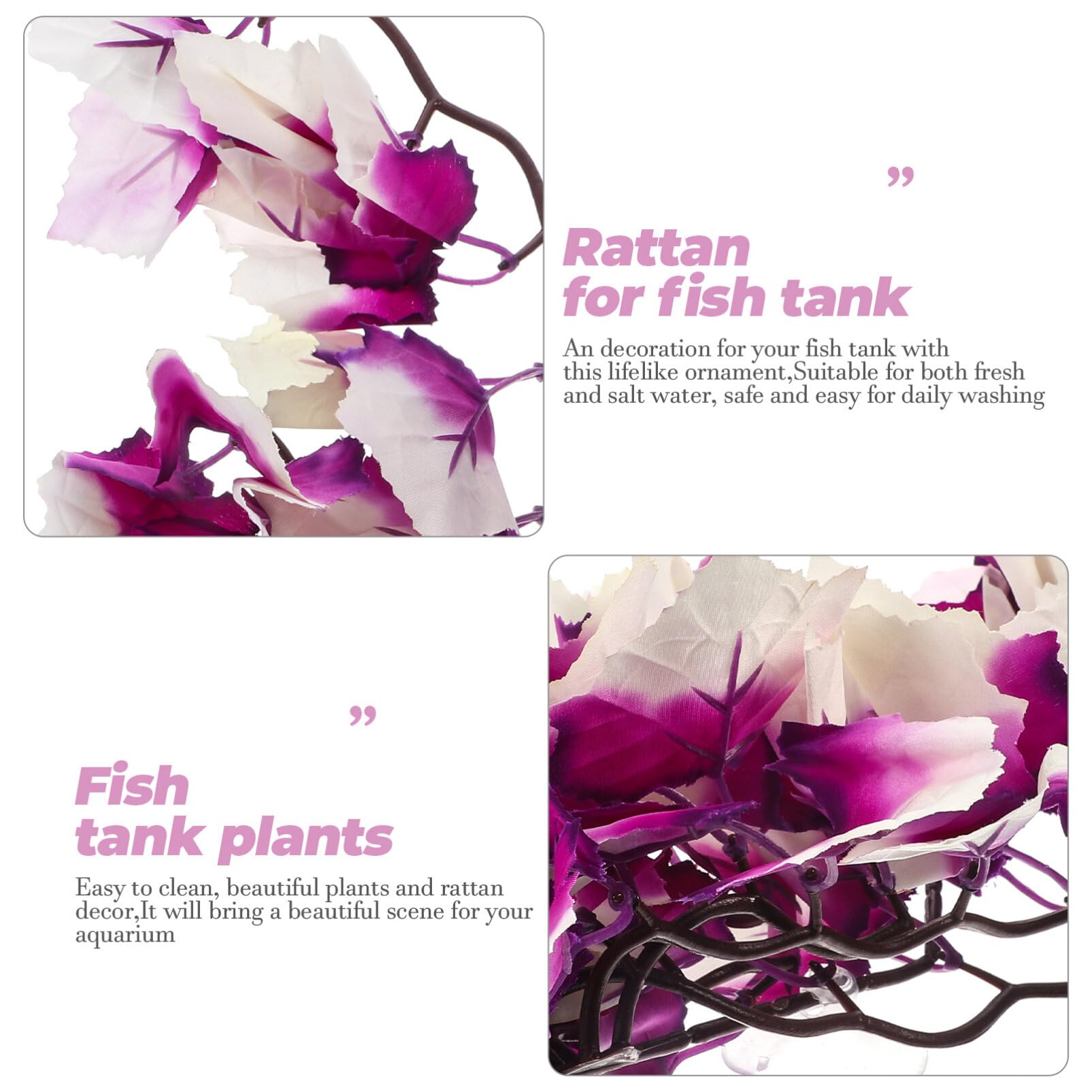 POPETPOP Realistic Reptile Plants for Terrarium - Suction Cup Fake Plants for Aquarium & Reptile Habitat (Lizard, Snake, Gecko) - Perfect for Terrarium Decor, Vivarium Setup & Reptile Enrichment