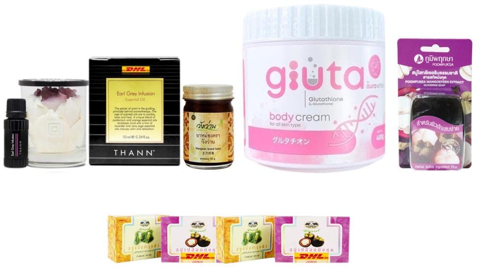 Premium Thann Earl Gray Infusion Essential Oil Gluta Body Cream 400ml - Hydrating & Brightening Skincare with Glutathione - Luxury Aromatherapy Lotion for Dry Skin - Fast DHL Shipping - Perfect for Spa Days & Nighttime Skincare Routine