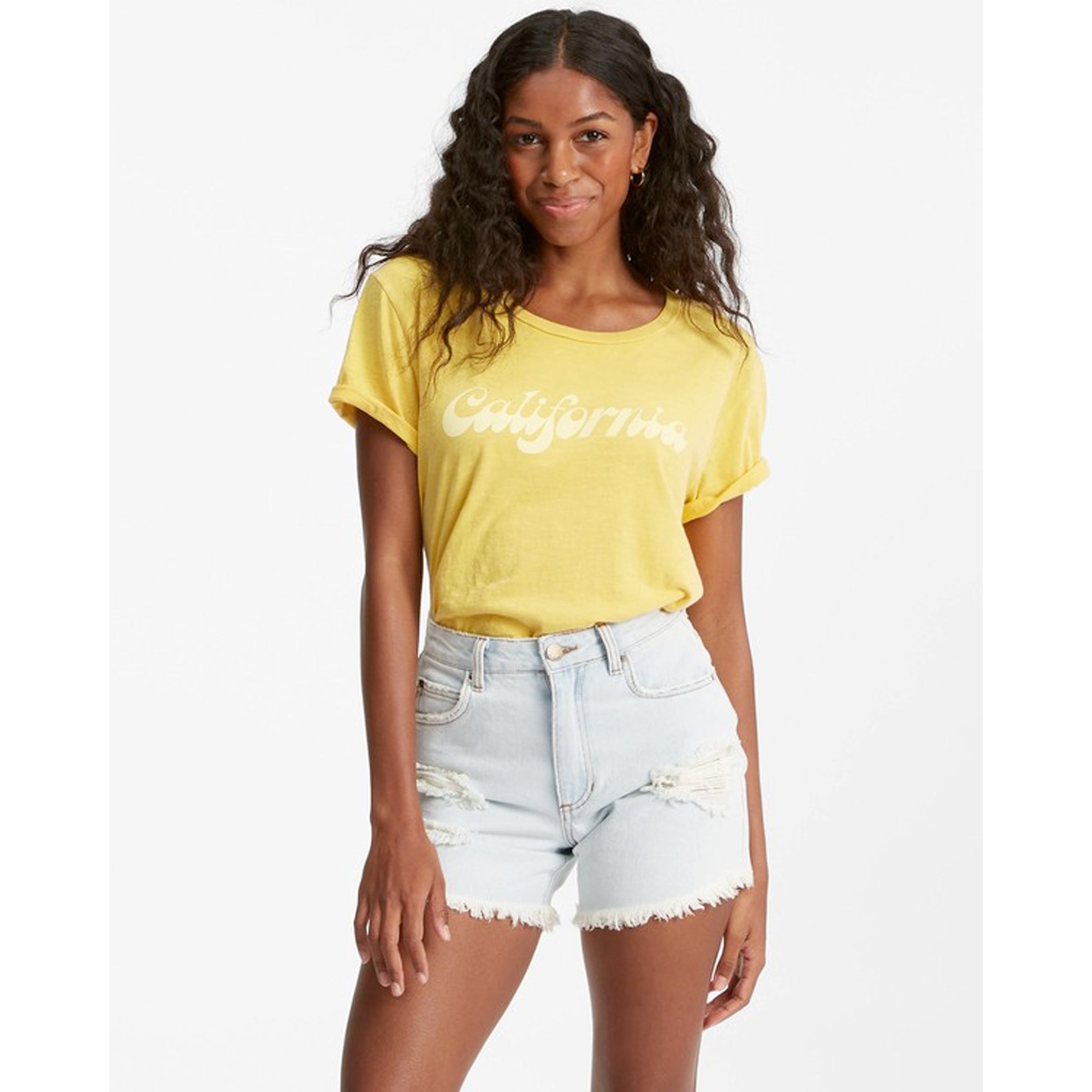 Billabong How Bout That Women's Denim Shorts - Rain Drop Wash | High Waisted Distressed Denim Shorts for Women | Perfect for Summer, Beach & Casual Outings