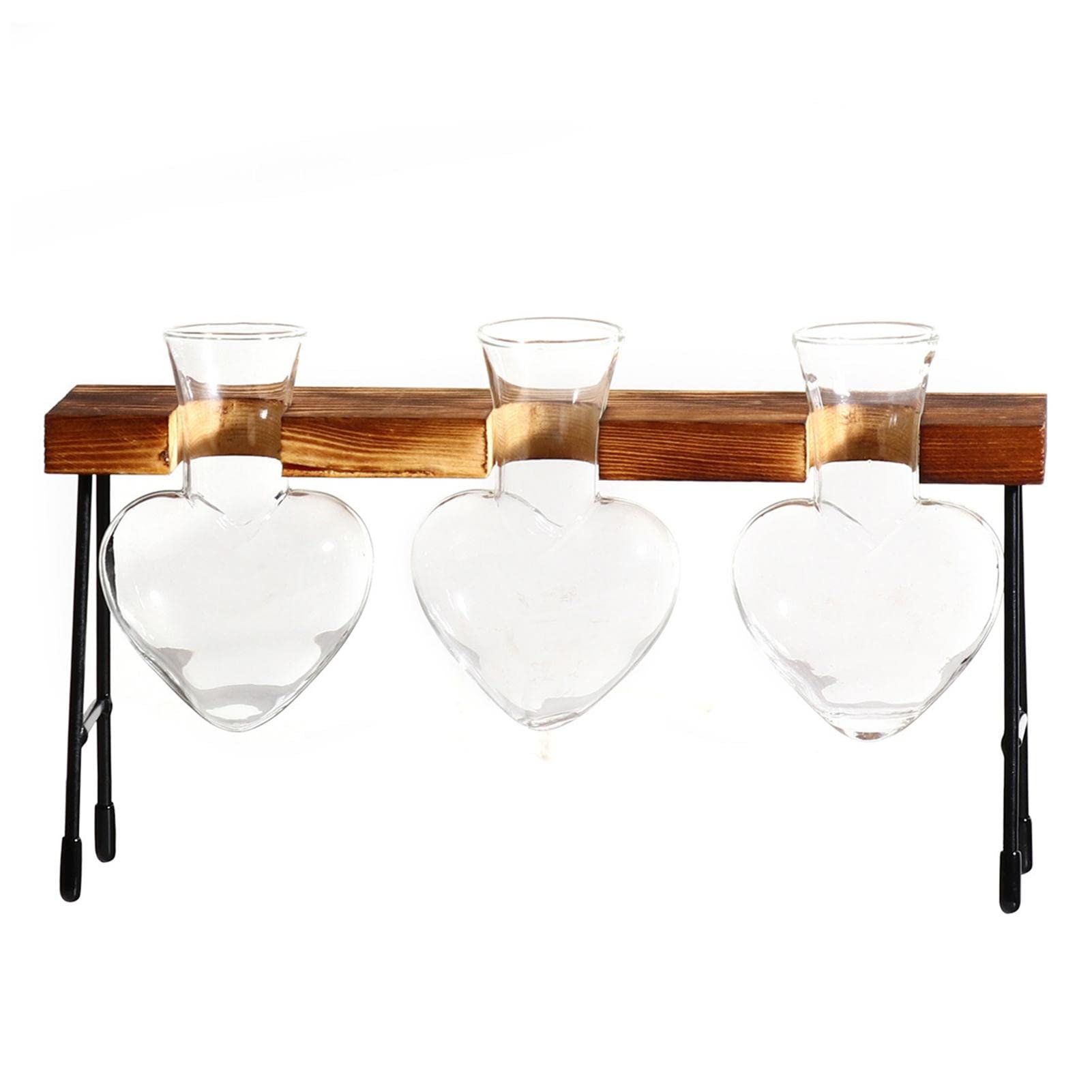Glass Plant Propagation Station with Wooden Stand - Hydroponic Bulb Vase & Terrarium for Home Decor | Perfect for Windowsill Gardens, Office Desk Plants, and Indoor Herb Growing