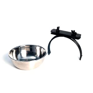 Hanging Dog Crate Bowl for Puppy Training - Elevated Food & Water Dish with Wire Mount for Kennels, Apartments & Small Spaces | Perfect for Potty Training & Travel Use