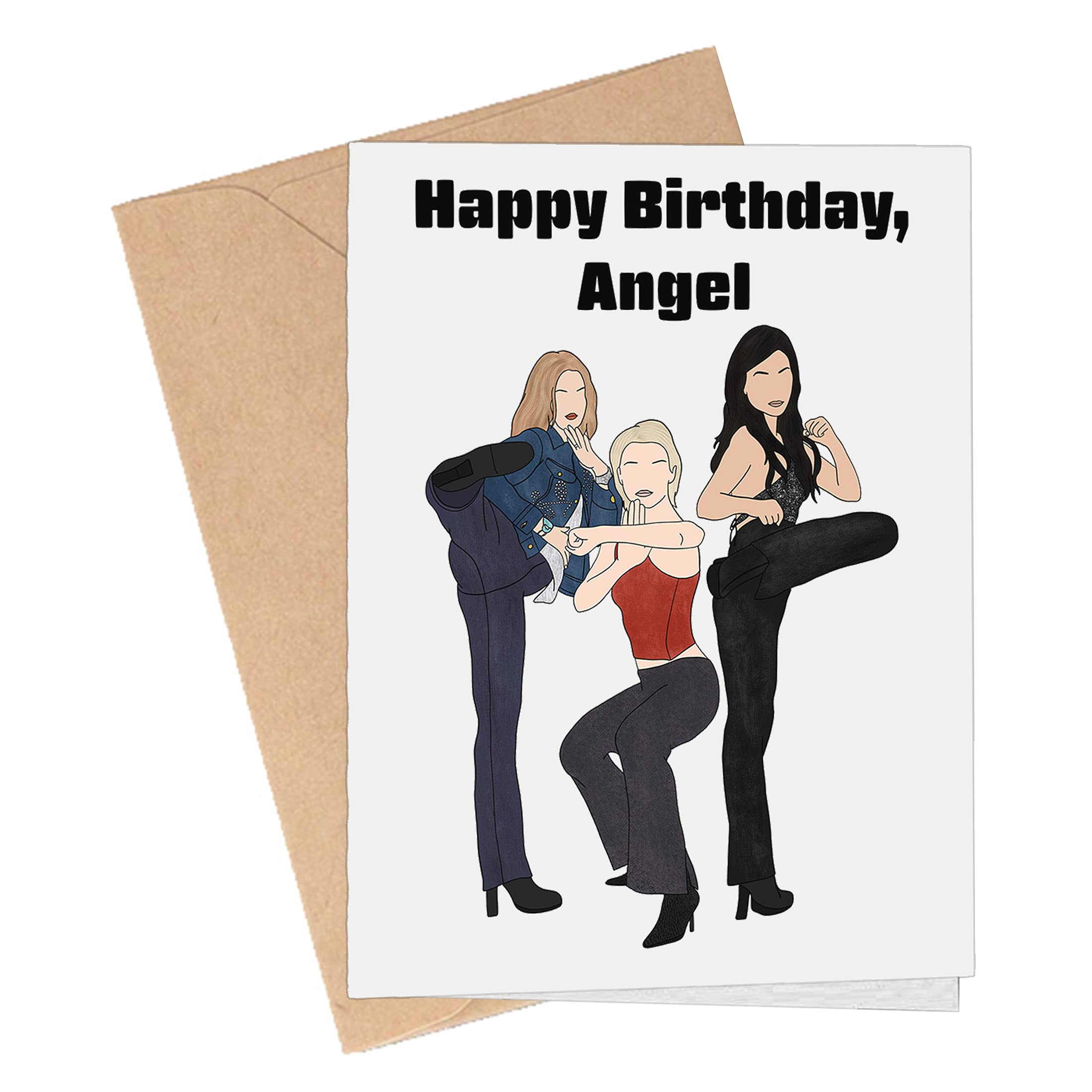 Charlie's Angels Pun Greeting Card - Funny Birthday & Anniversary Card for Women - Perfect for Best Friends, Sisters & Angel Fans