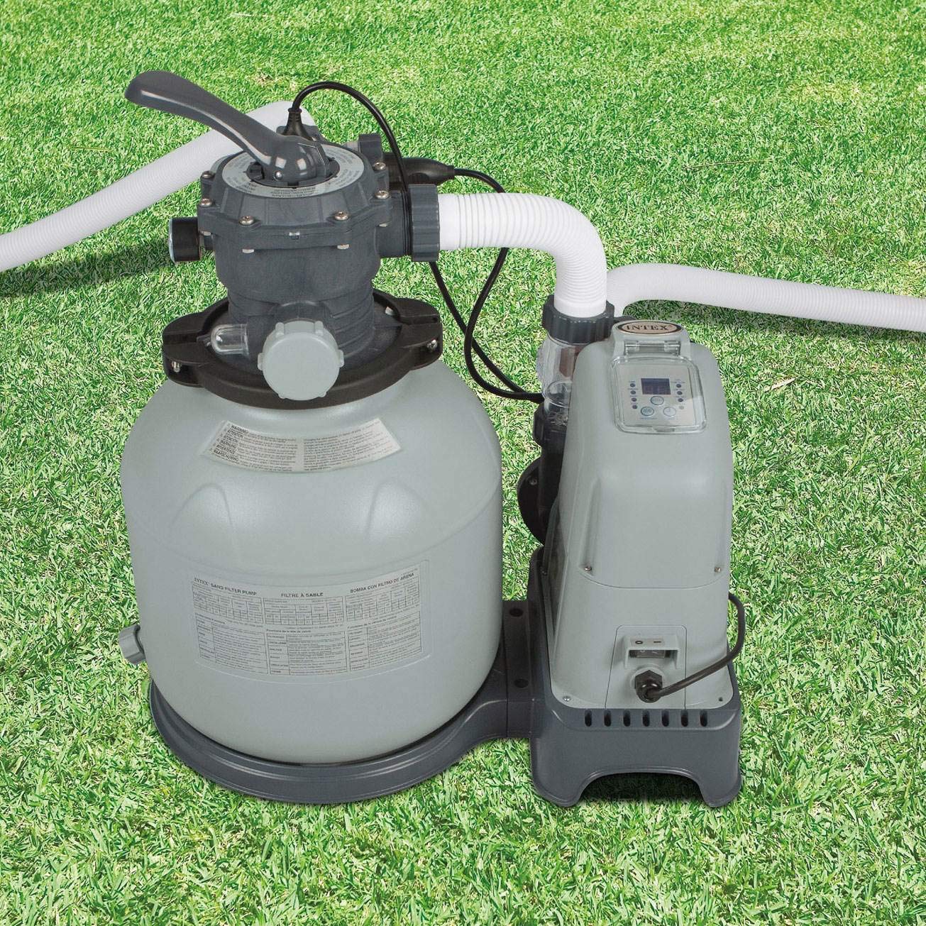 Intex 18ft x 52in Ultra Frame Above Ground Swimming Pool Set with Sand Filter Pump - Perfect for Backyard Family Fun & Summer Parties