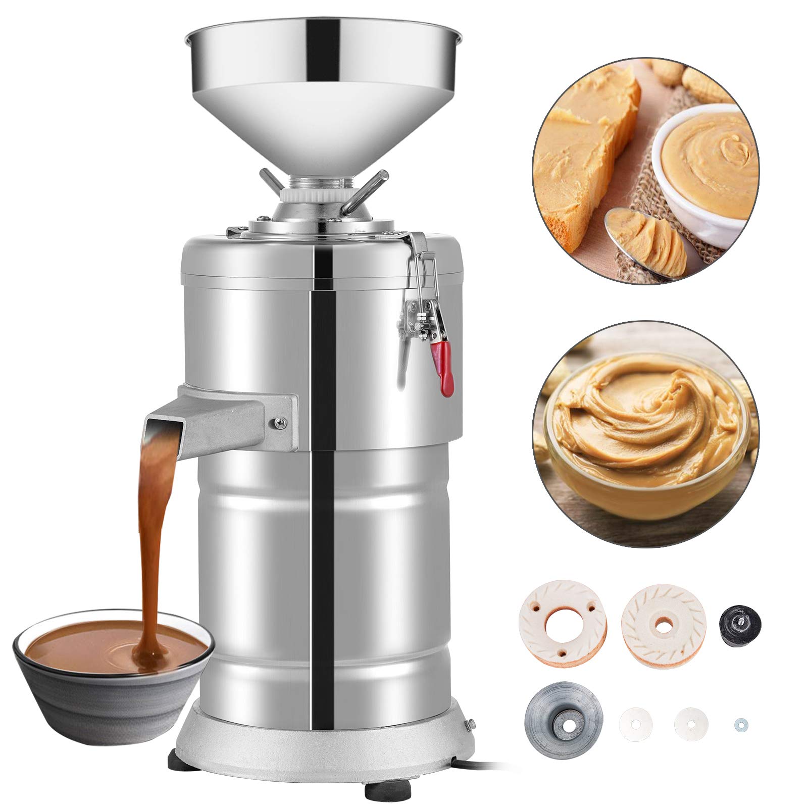VEVOR 15kg/h Electric Peanut Oil Press Machine, 1100W Stainless Steel Peanut Butter Grinder, 27x27x64cm Commercial Peanut Mill - Perfect for Home Kitchens, Restaurants, and Healthy Snack Making